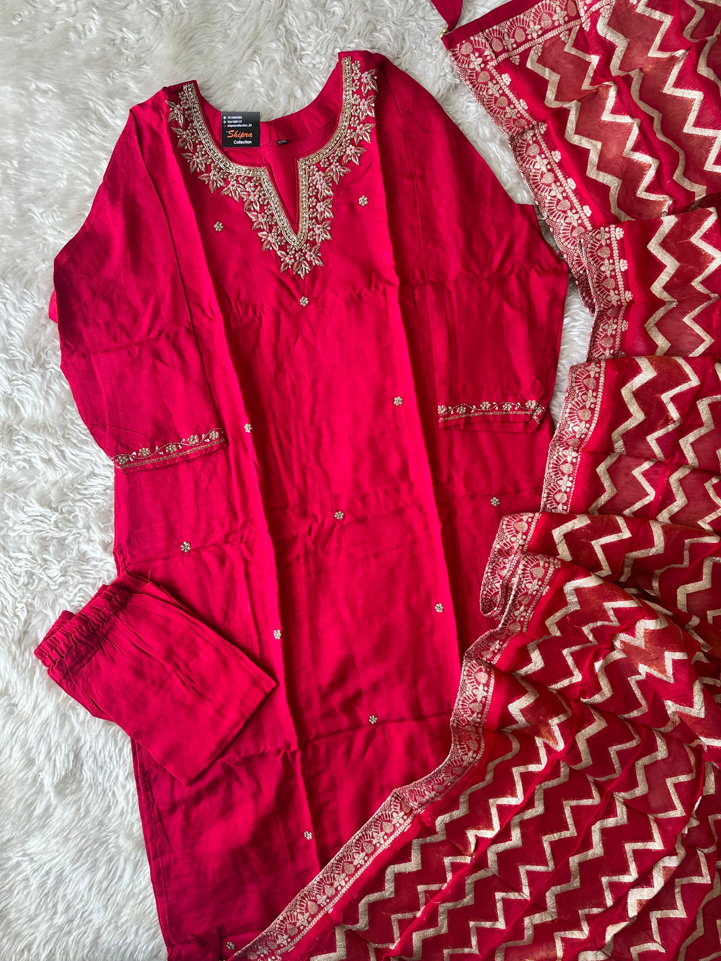 Dola Silk Kurti Pant Dupatta Set