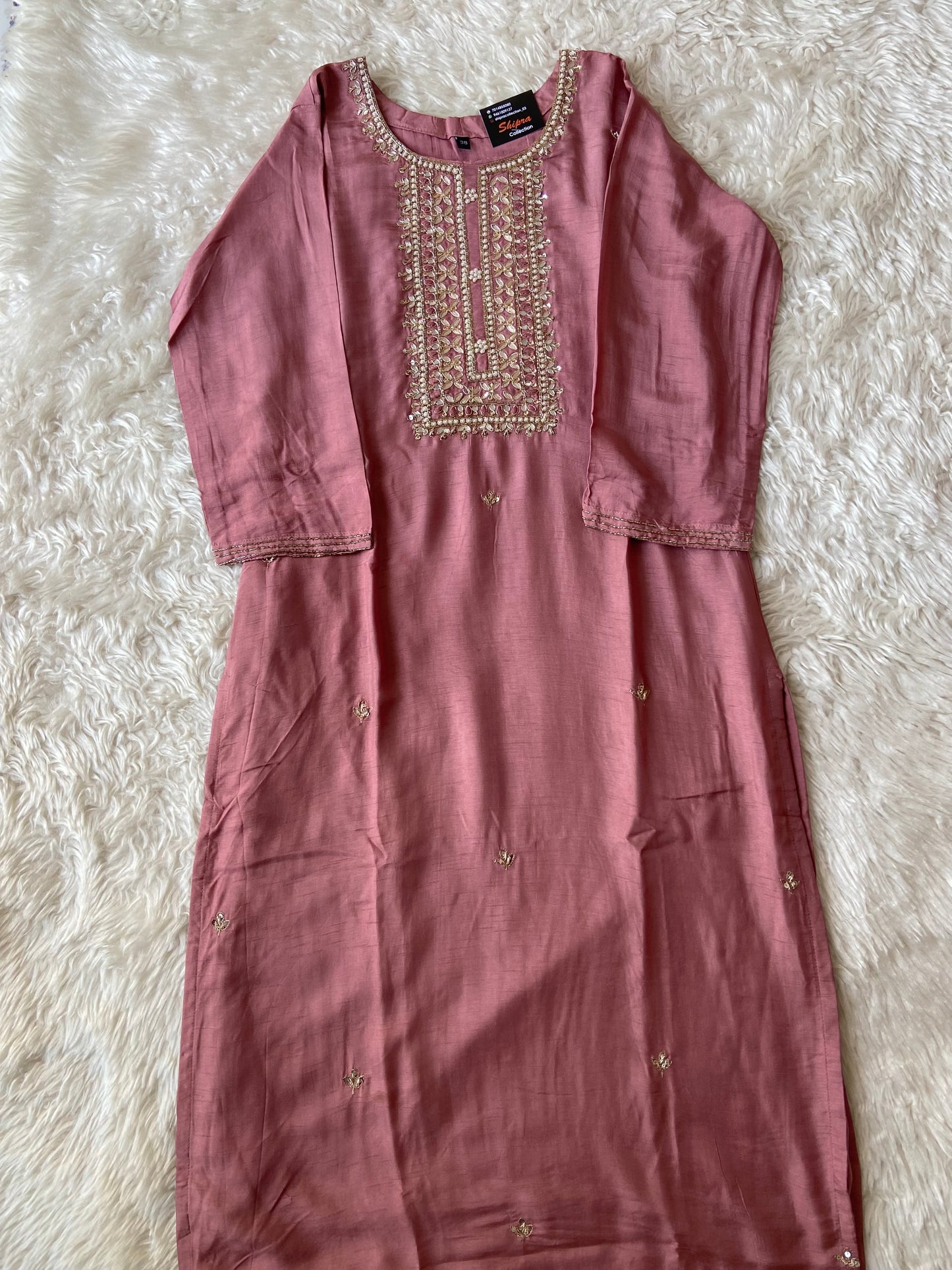 Pure Silk Kurti Pant Dupatta Set