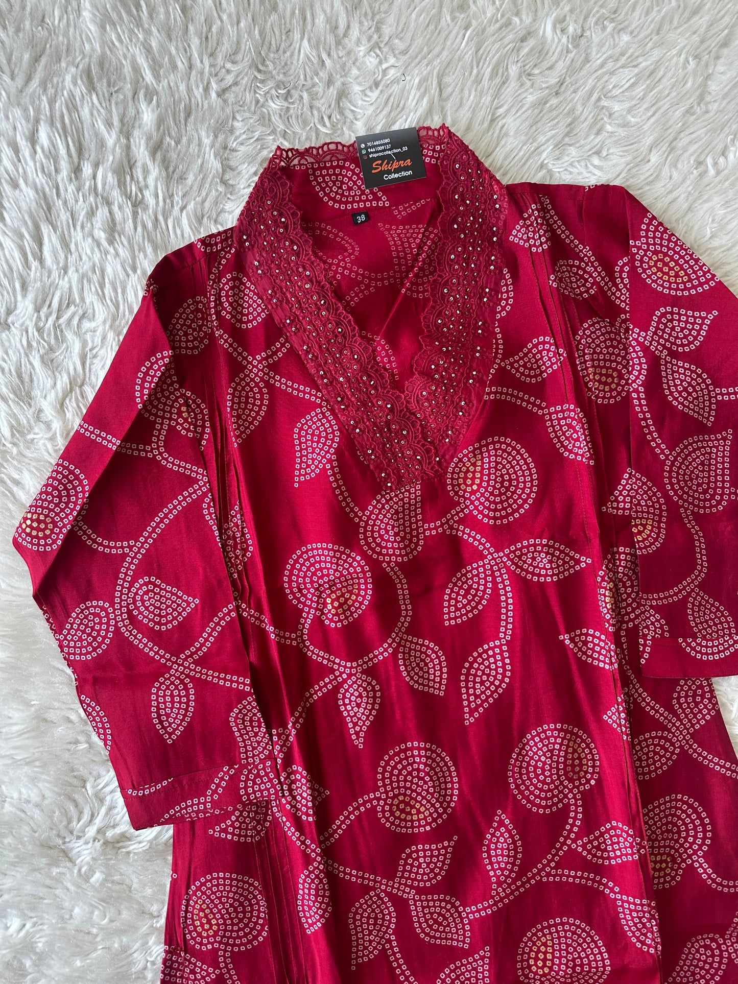 Pure Muslin Silk Kurti Pant Set