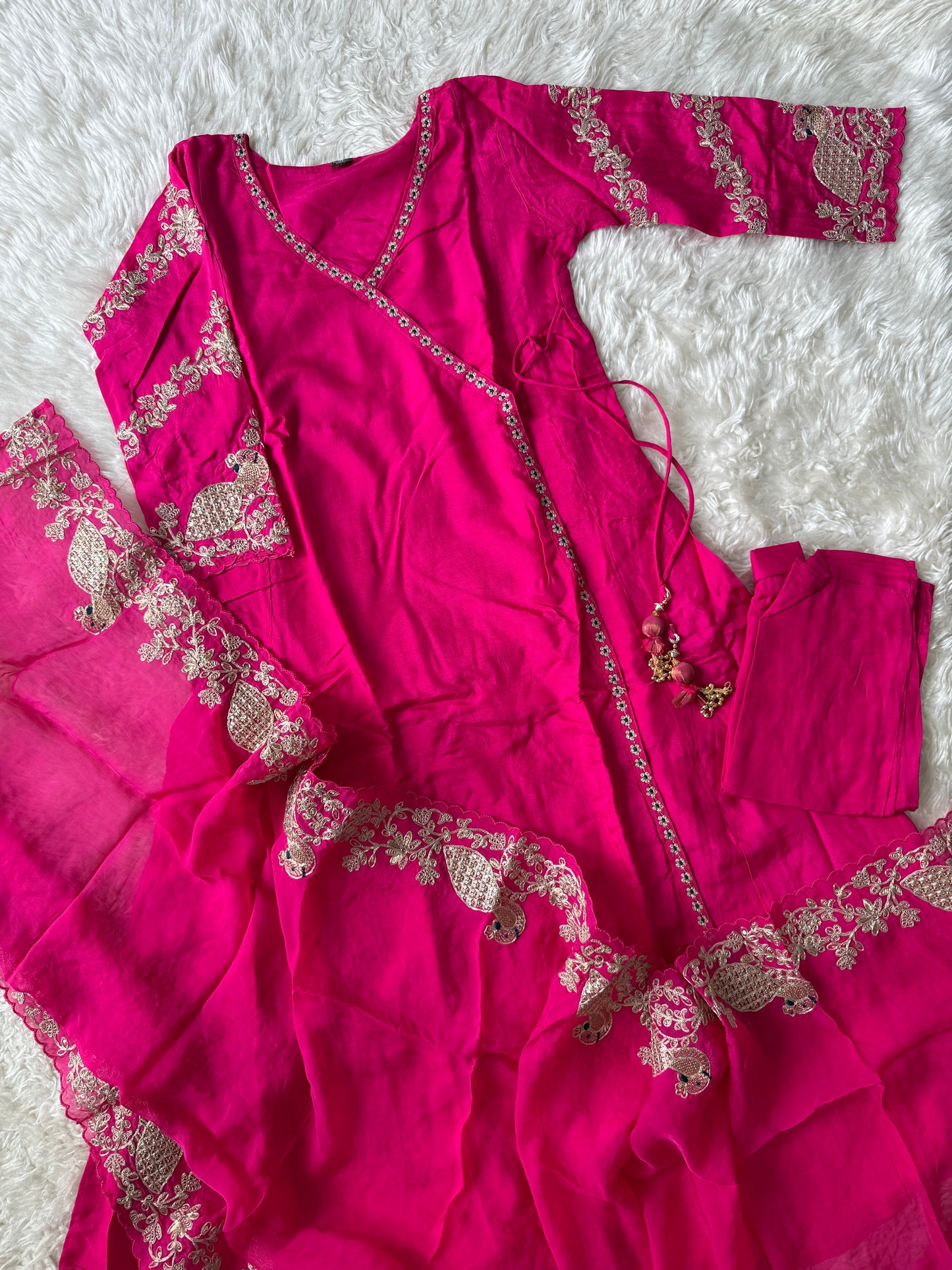 Russian Silk Kurti Pant Dupatta Set