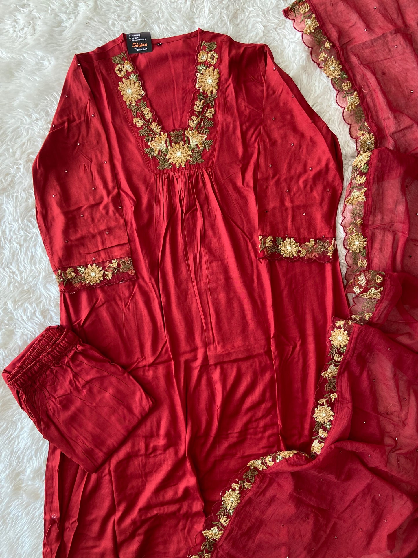 Rayon Kurti Pant Dupatta Set