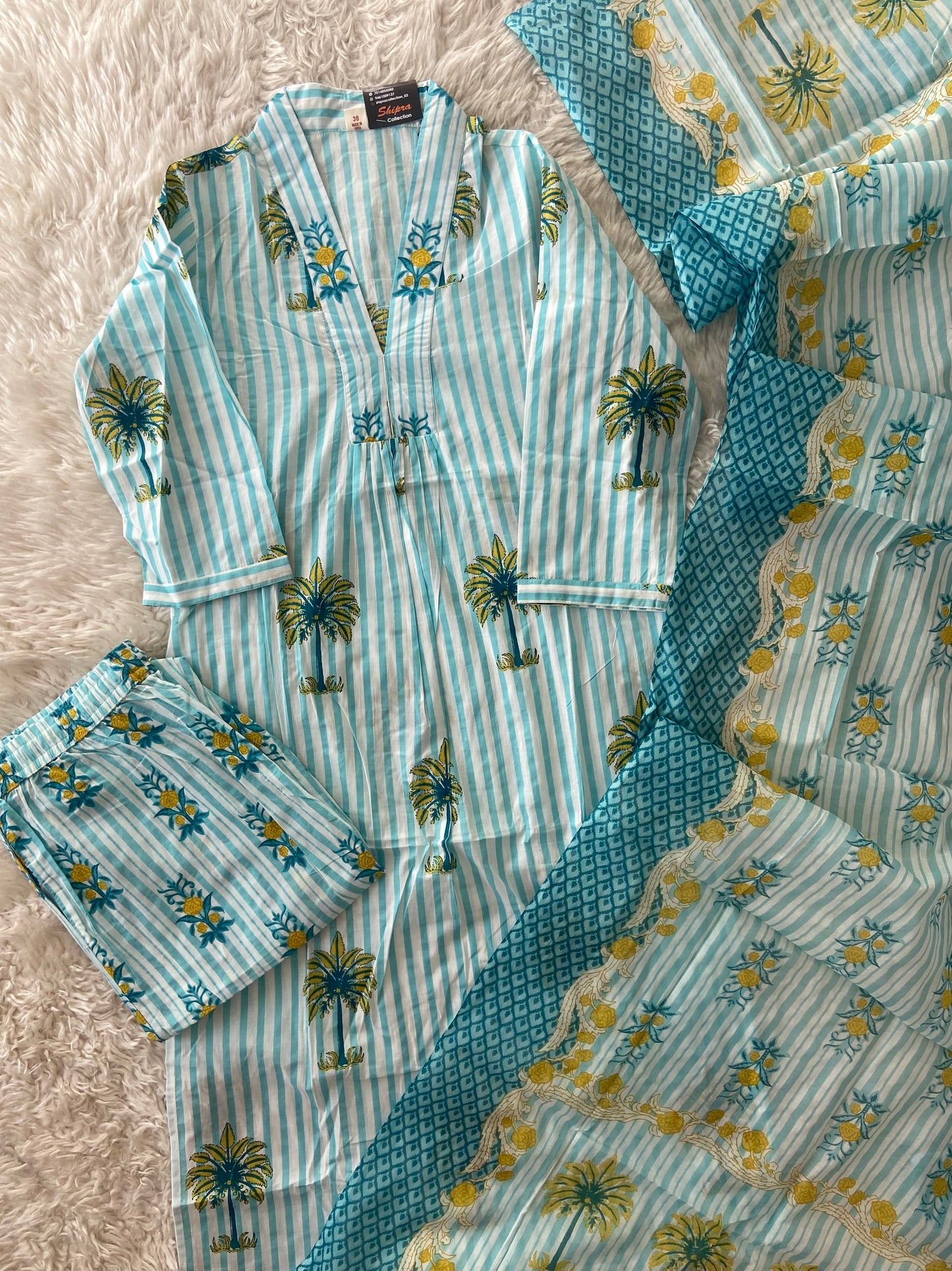 Premium Cotton Kurti Pant Dupatta Set