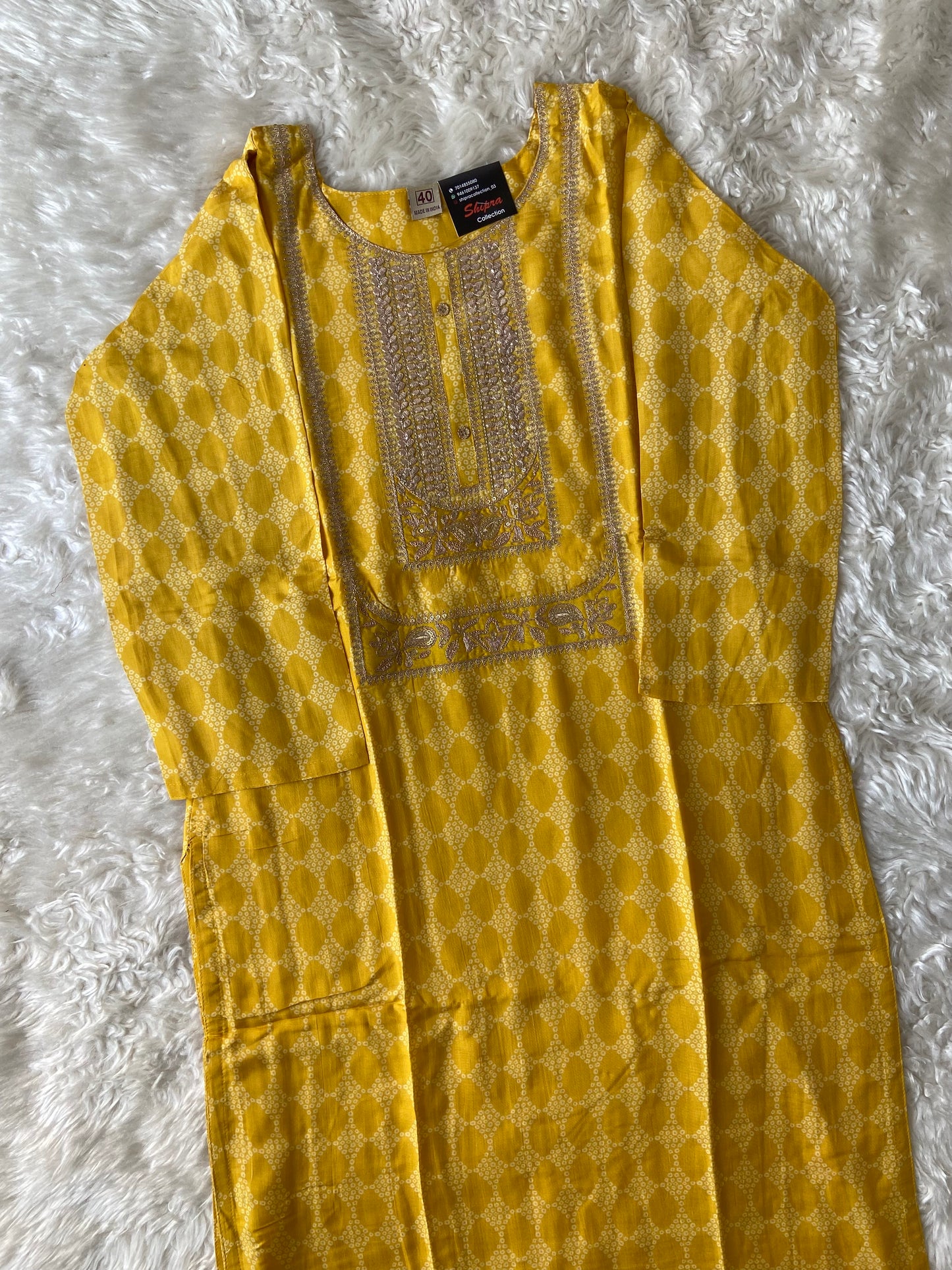 Russian Silk Kurti Pant Dupatta Set