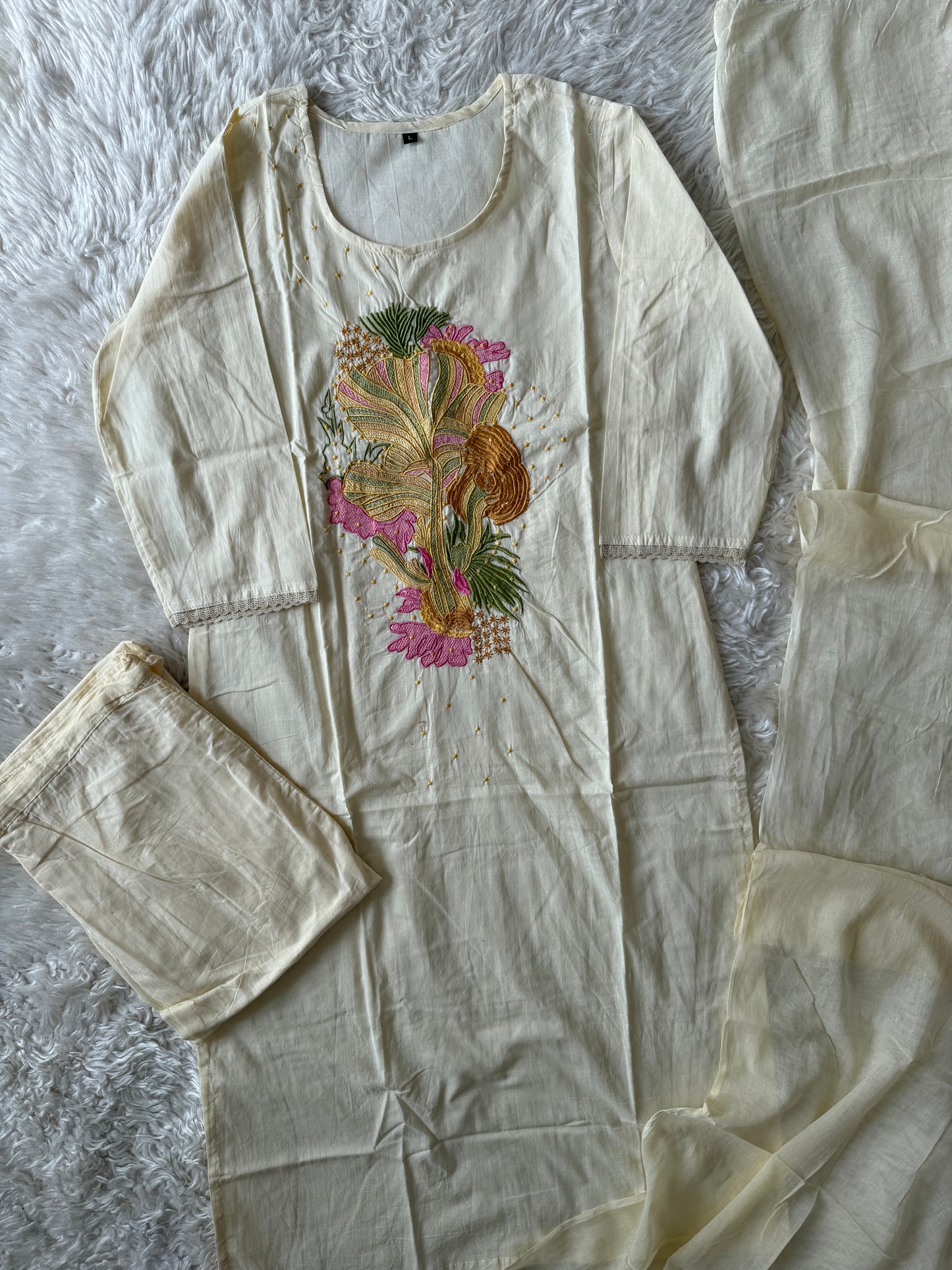 Budget Friendly Kurti Pant Dupatta Set