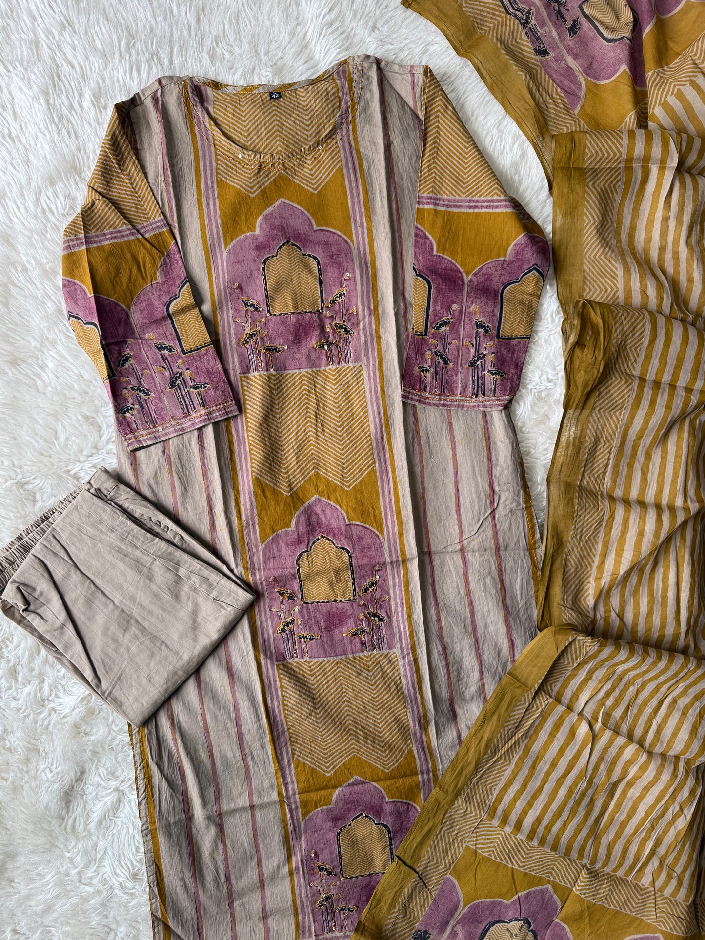 Premium Cotton Kurti Pant Dupatta Set