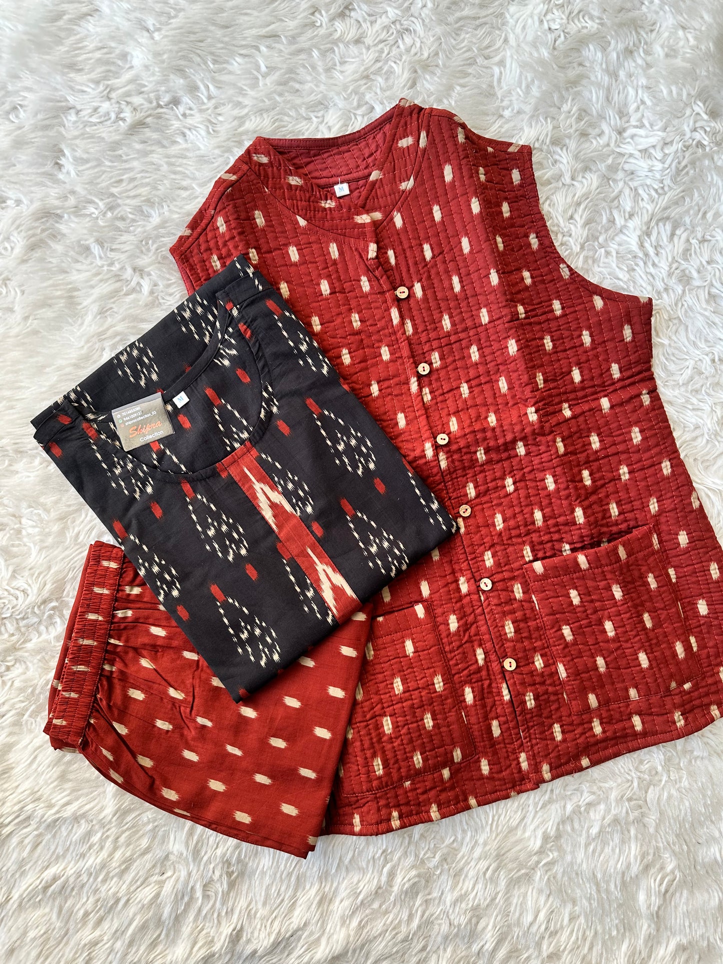 Premium Cotton Kurti Pant Jacket Set