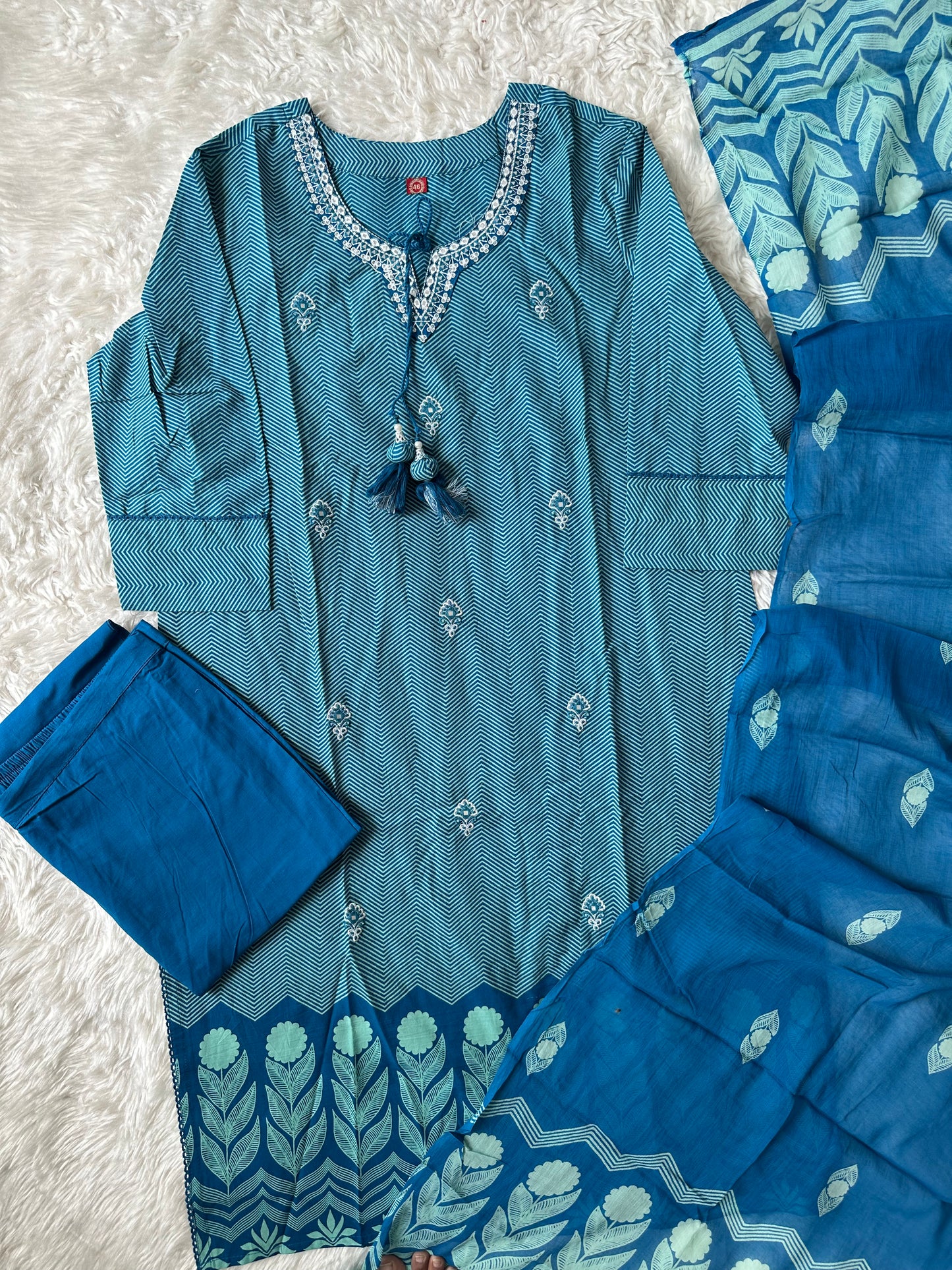 Budget Friendly Kurti Pant Dupatta Set