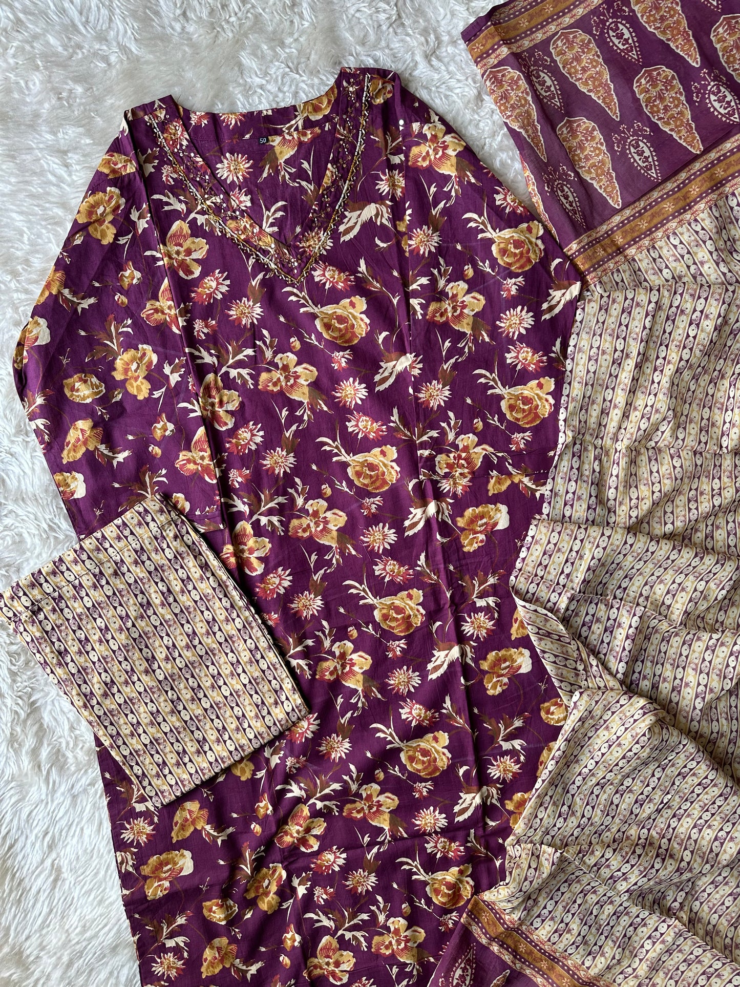 Premium Cotton Kurti Pant Dupatta Set