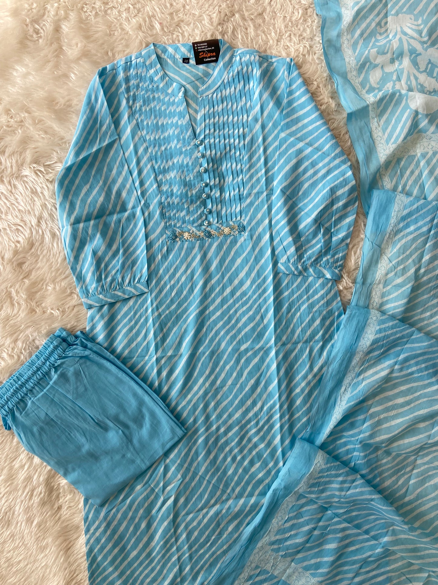 Premium Cotton Kurti Pant Dupatta Set
