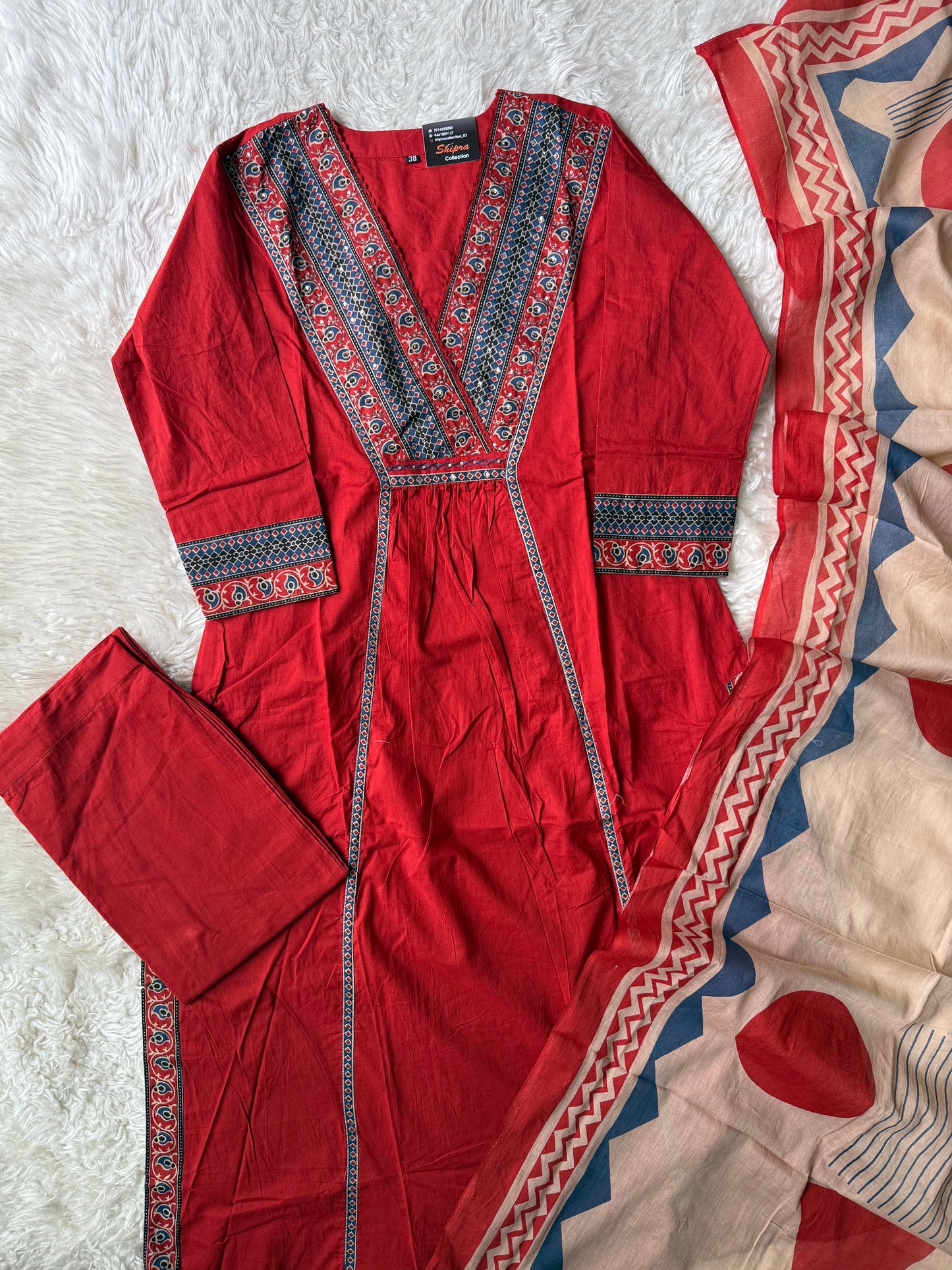 Premium Cotton Kurti Pant Dupatta Set
