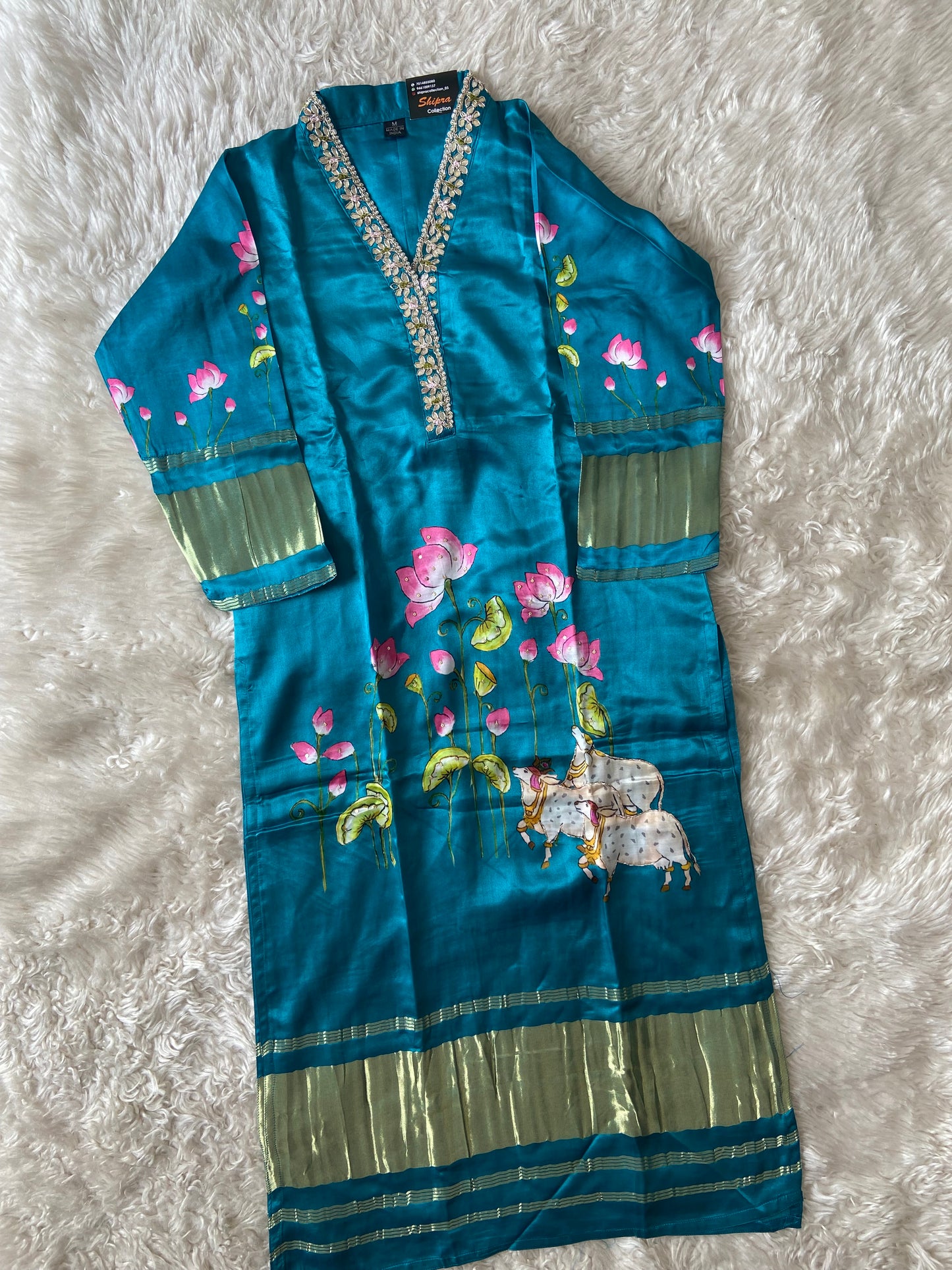 Gazi Silk Kurti Pant Dupatta Set