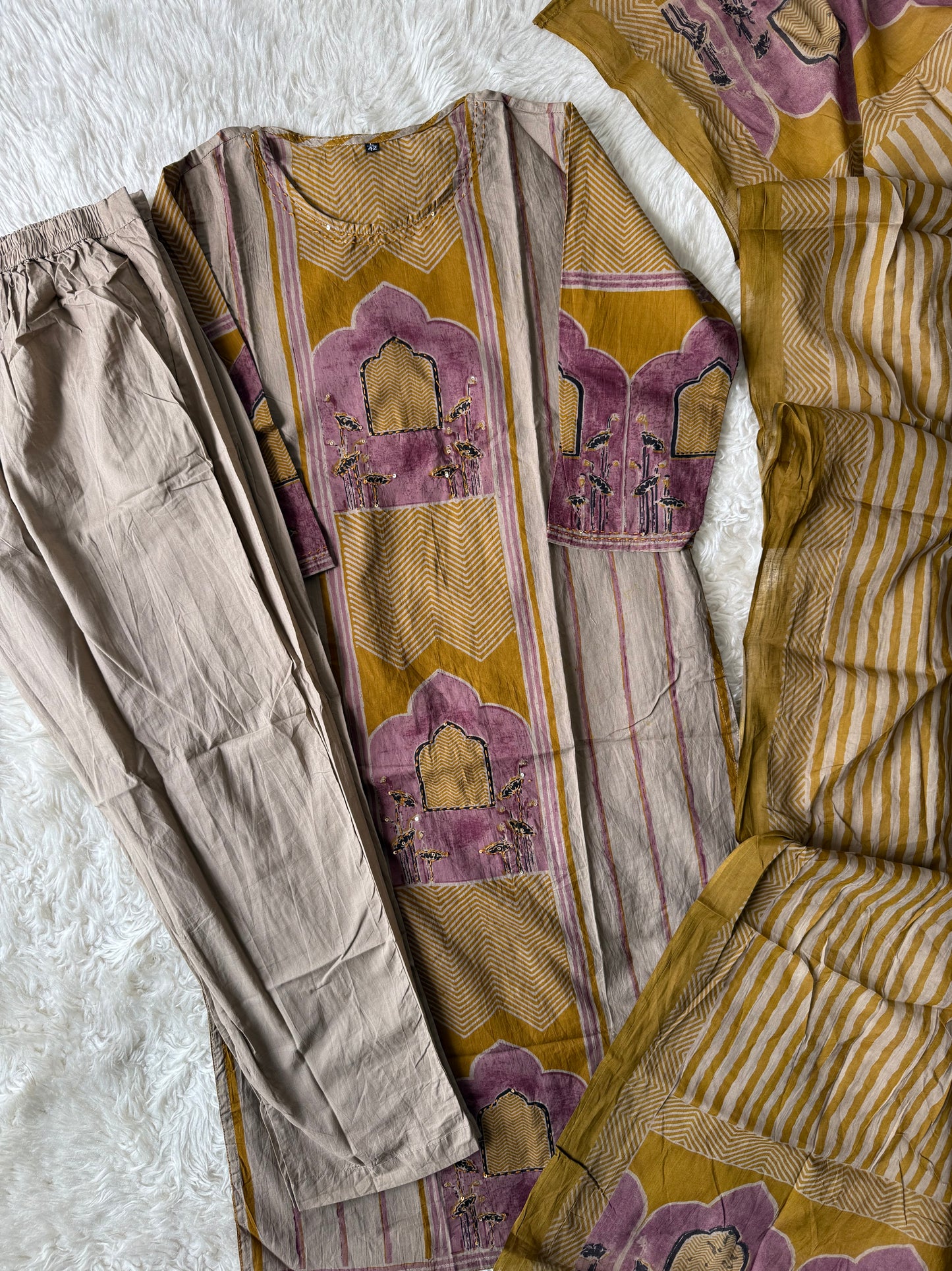 Premium Cotton Kurti Pant Dupatta Set