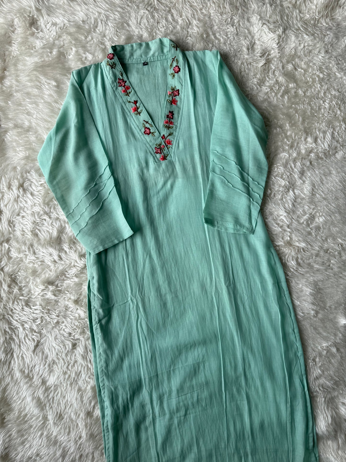 Pure Mul Chanderi Kurti Pant Dupatta Set