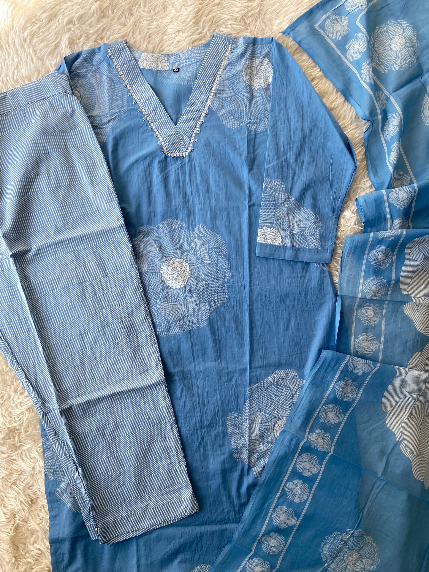 Premium Cotton Kurti Pant Dupatta Set
