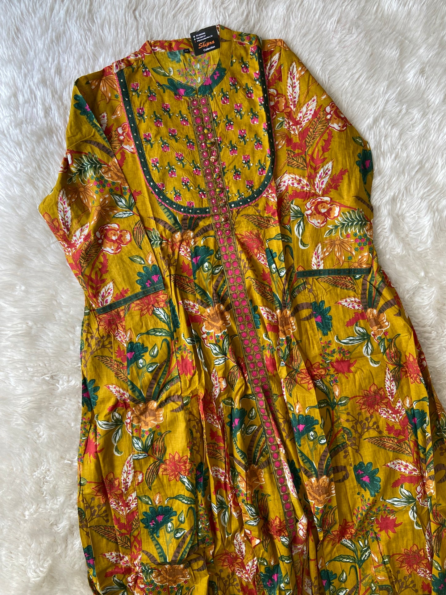 Premium Cotton FLARE Kurti Pant Dupatta Set