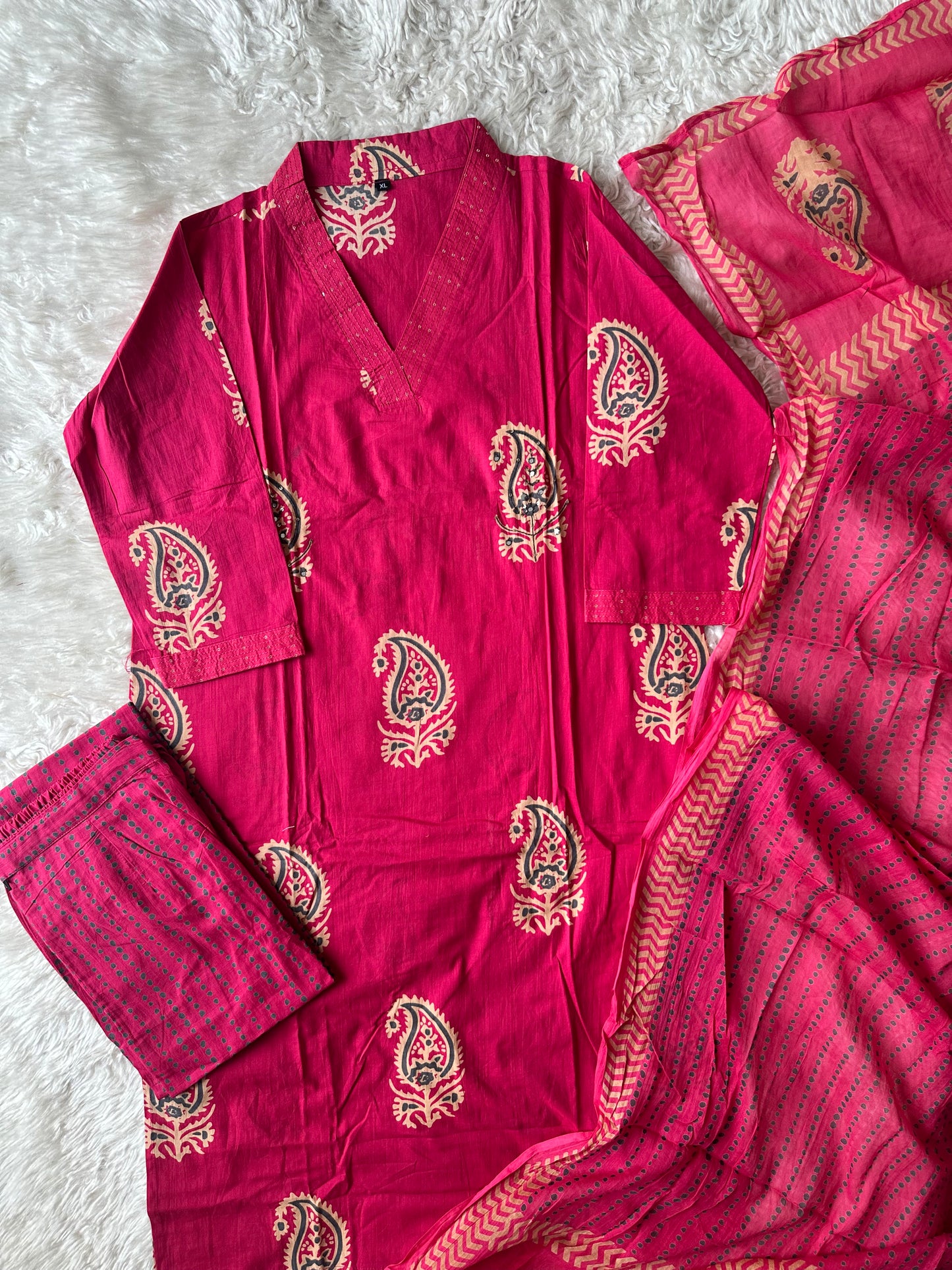 Budget Friendly Kurti Pant Dupatta Set