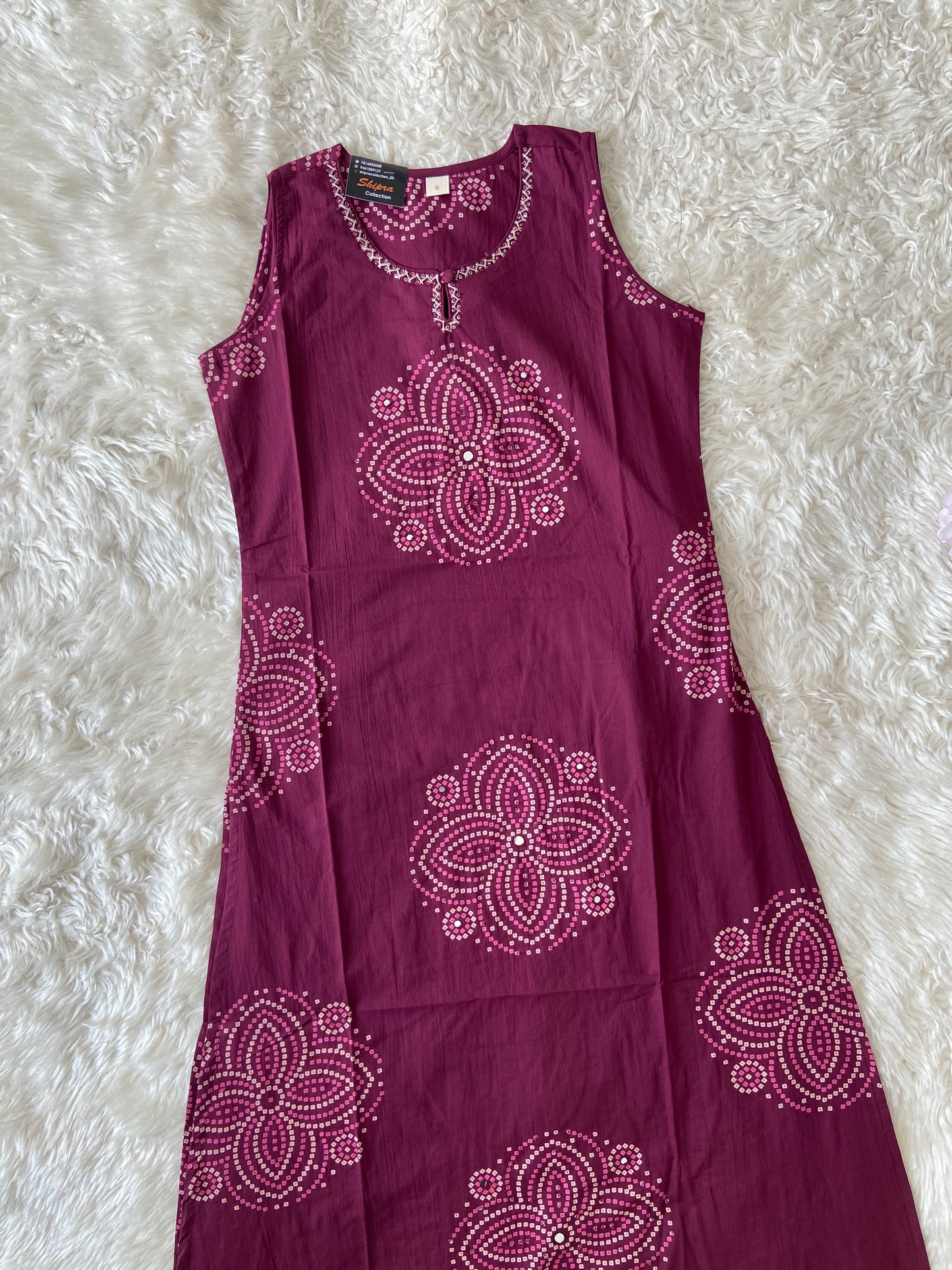Pure Cotton Sleeveless Kurti Pant Set