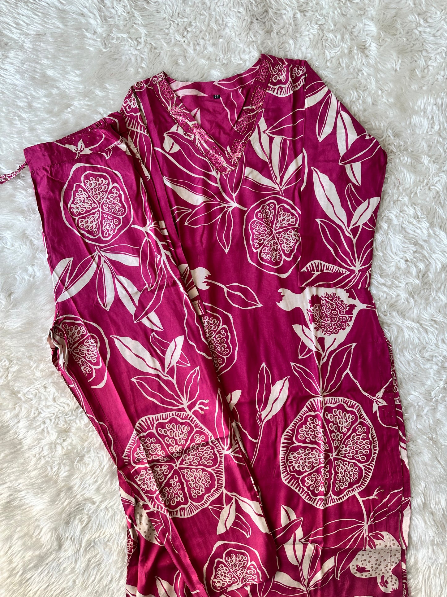 Crepe Silk Kurti Pant Set
