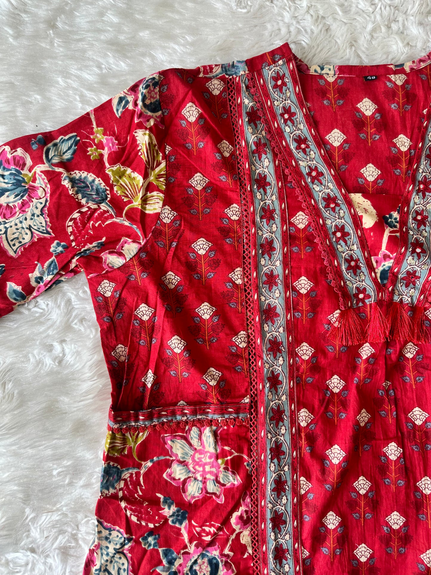 Cotton FLARE Kurti Pant Dupatta Set