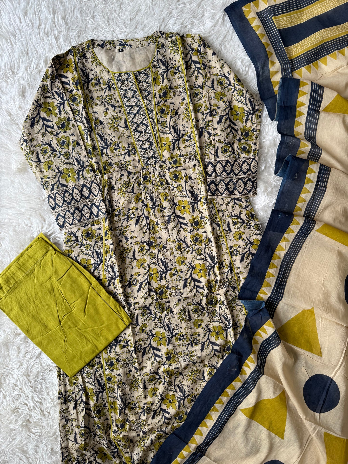 Premium Mul Cotton Kurti Pant Dupatta Set