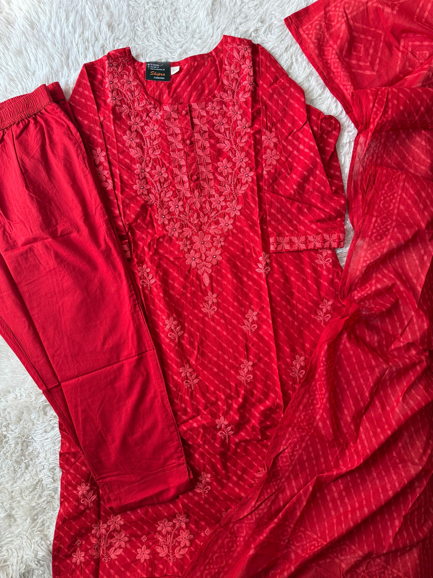 Premium Cotton Kurti Pant Dupatta Set