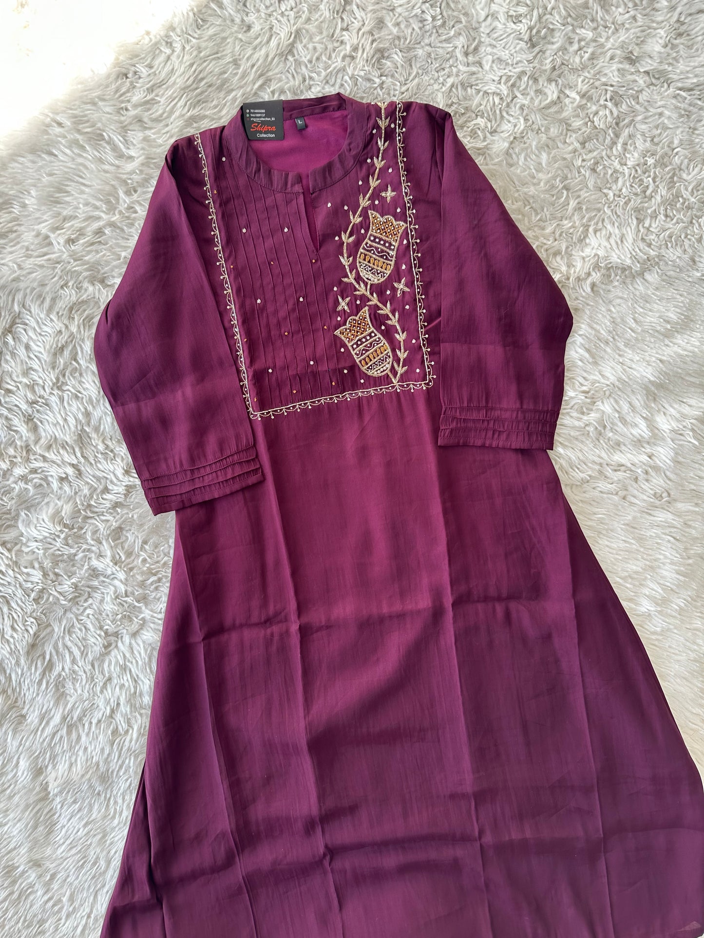 Roman Silk Kurti Pant Dupatta Set