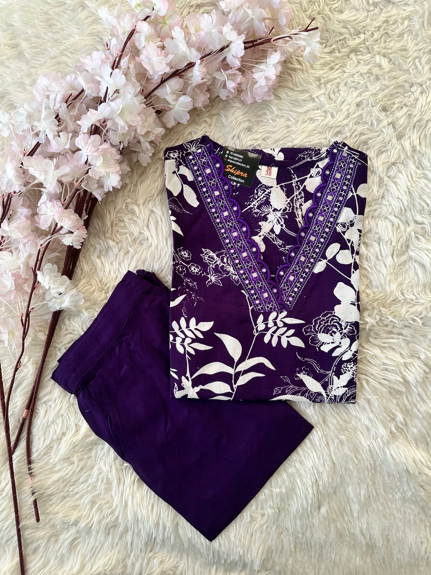 Rayon Kurti Pant Set