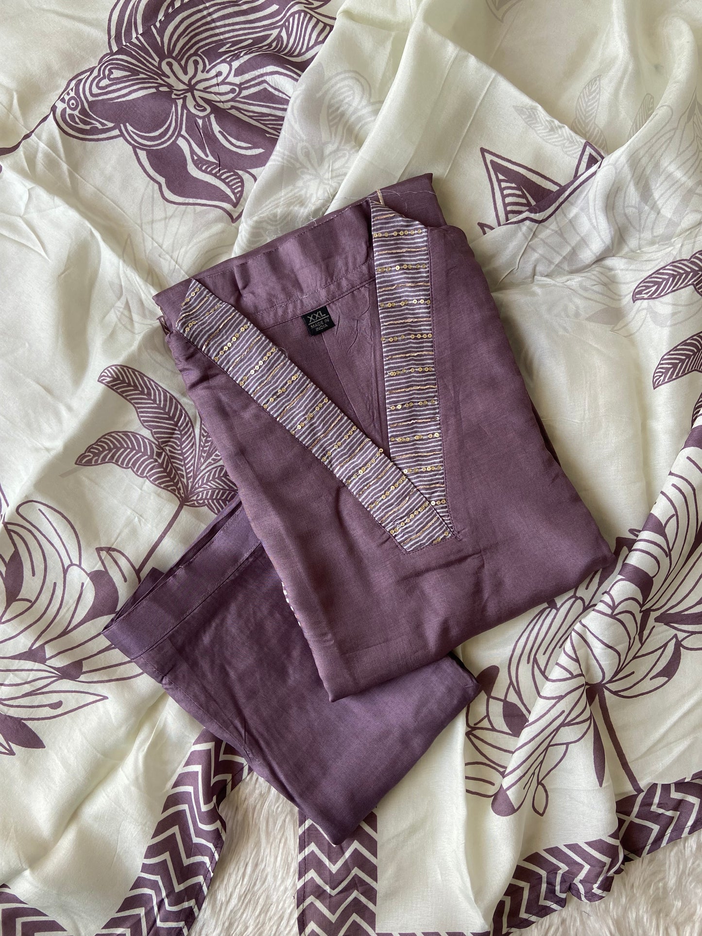 Russian Silk Kurti Pant Dupatta Set