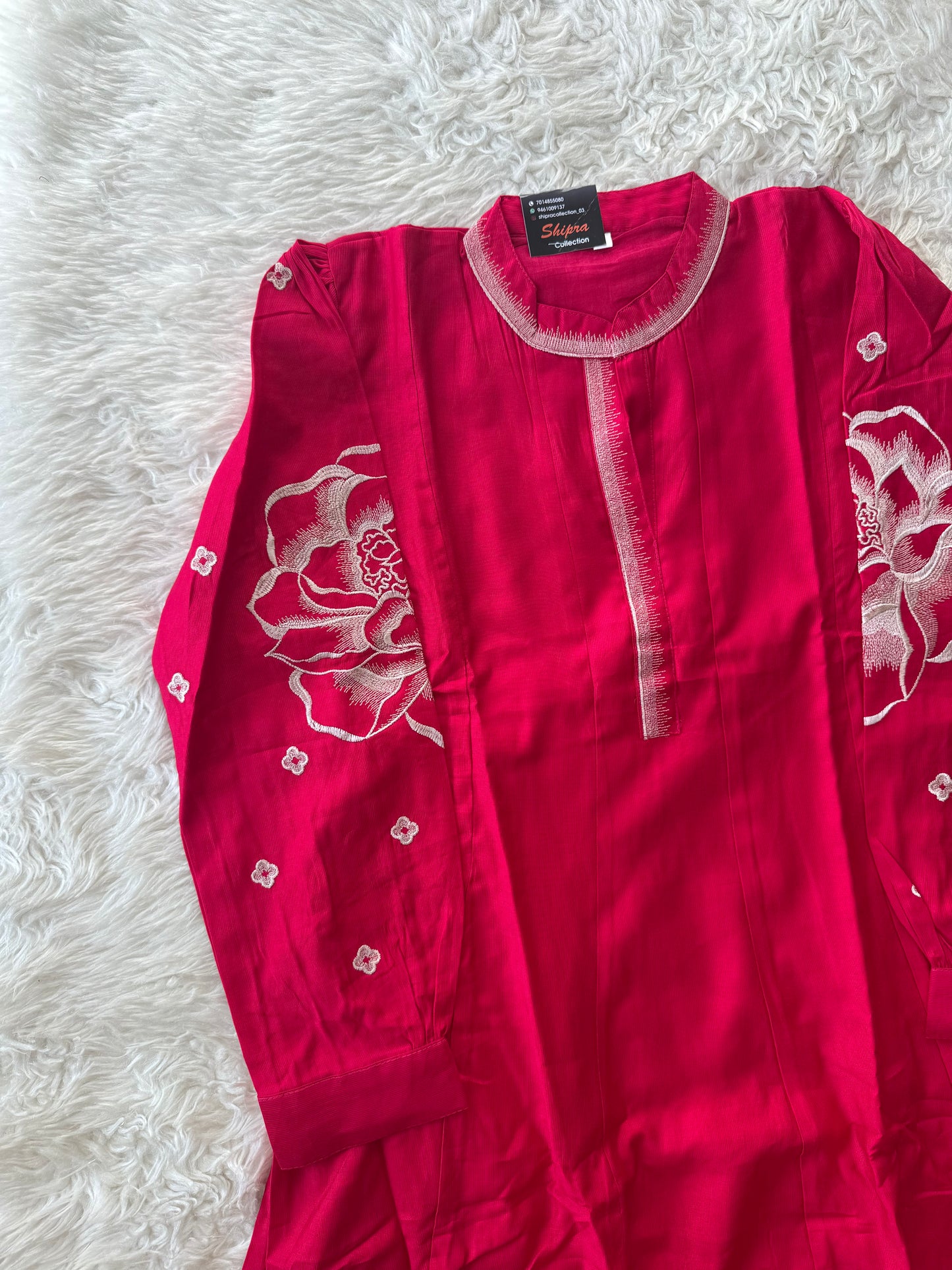 Pure Muslin Silk Kurti Pant Dupatta Set