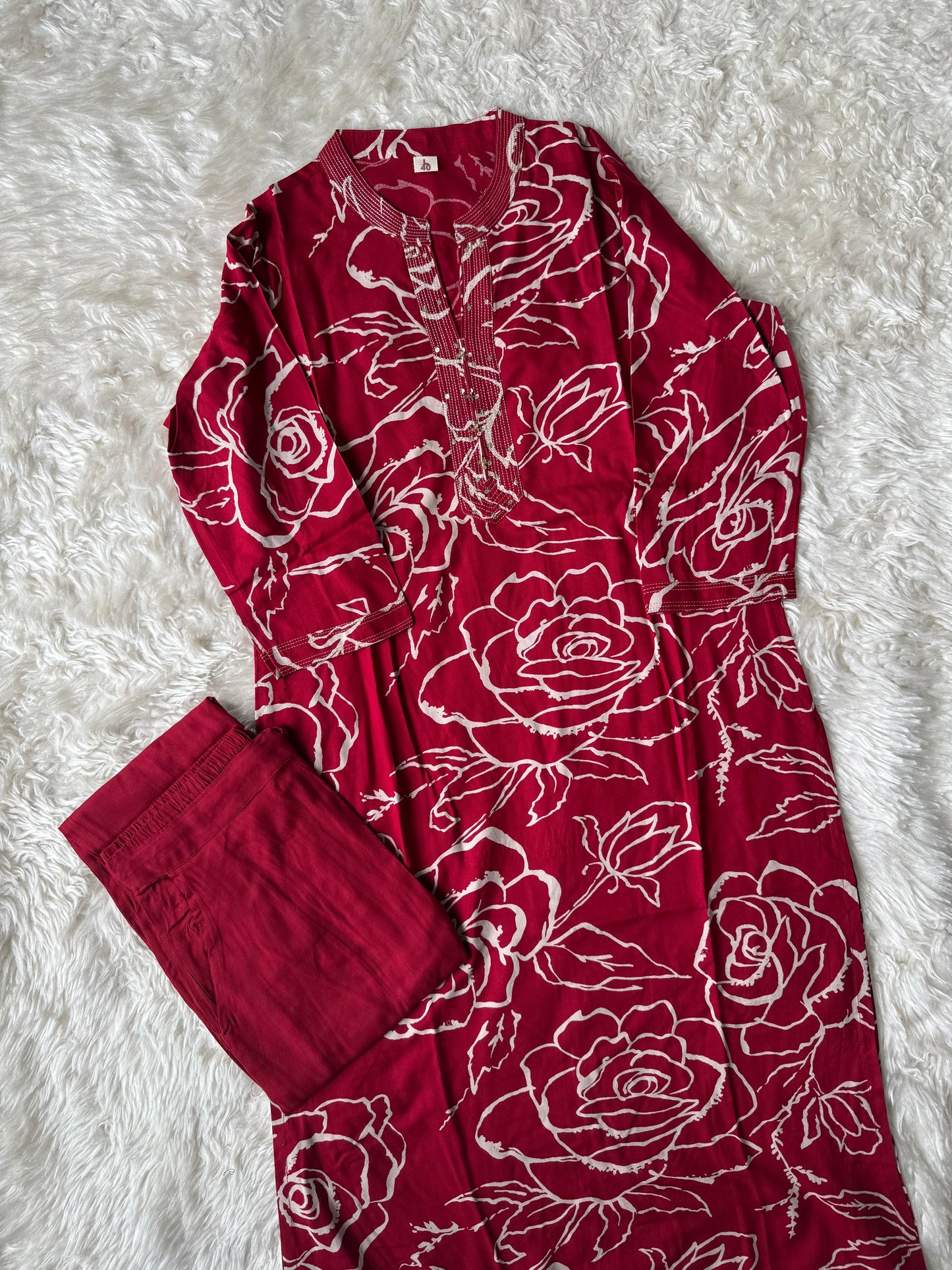 Soft Rayon Kurti Pant Set