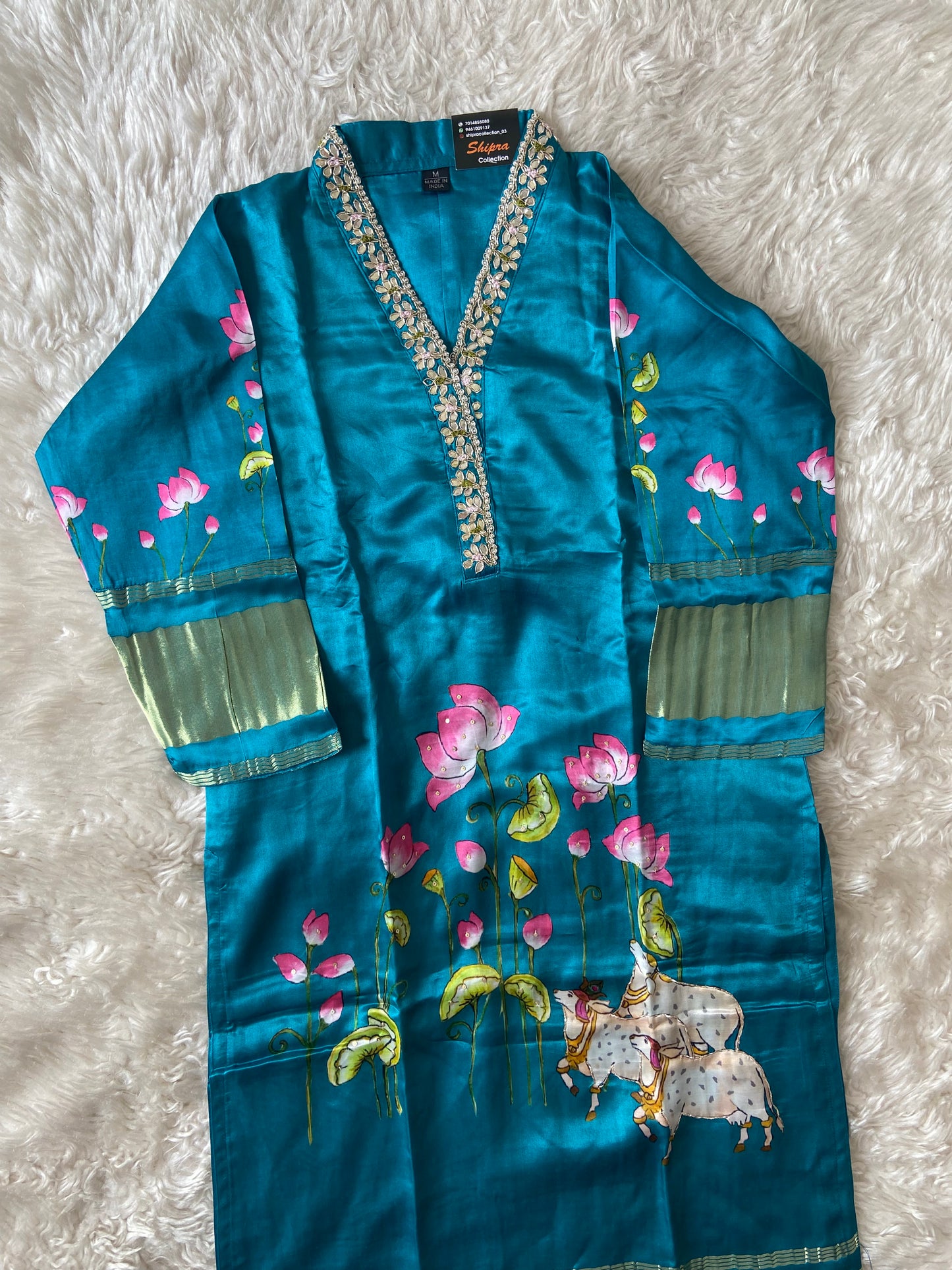 Gazi Silk Kurti Pant Dupatta Set