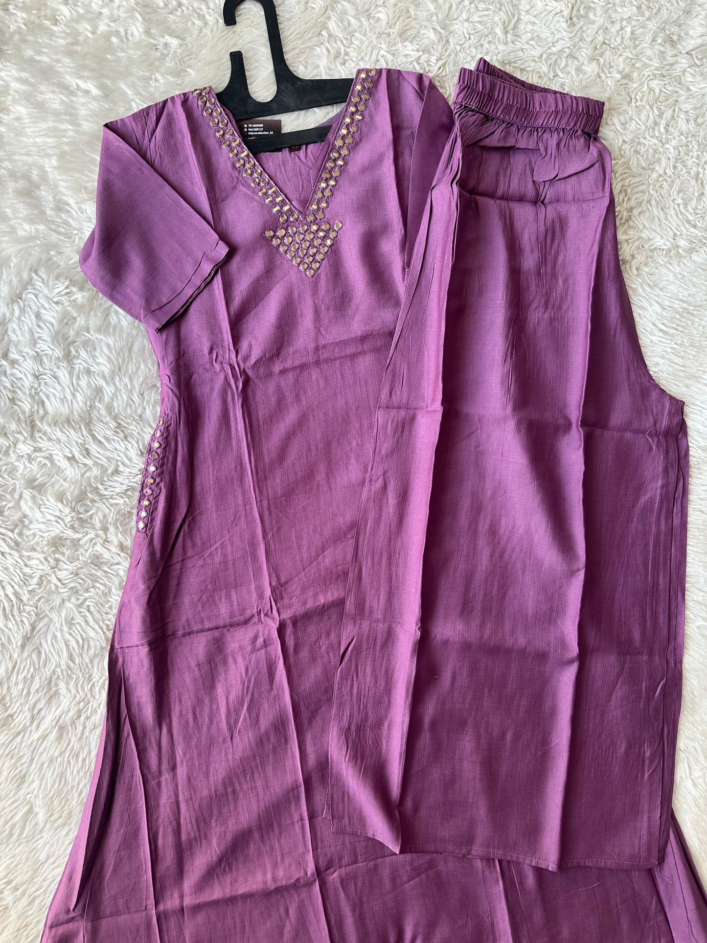 Pure Muslin Silk Kurti Plazo Set