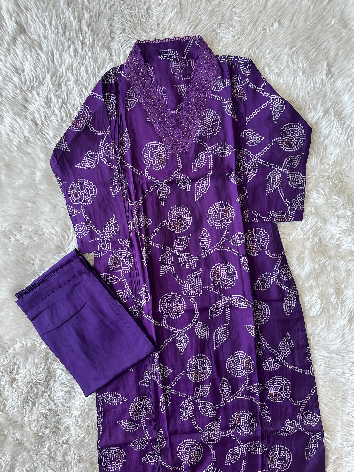 Pure Muslin Silk Kurti Pant Set