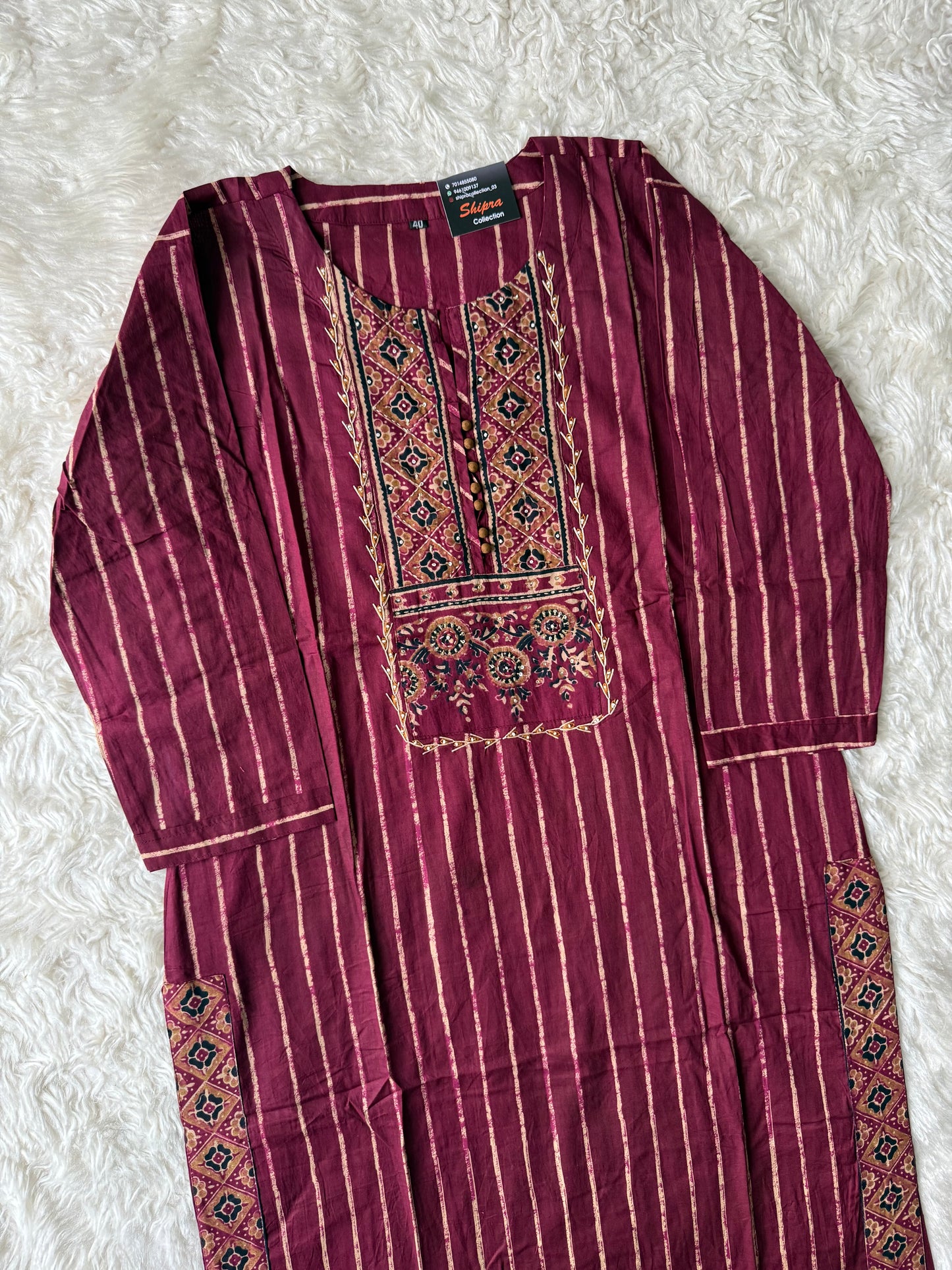 Premium Cotton Kurti Pant Dupatta Set