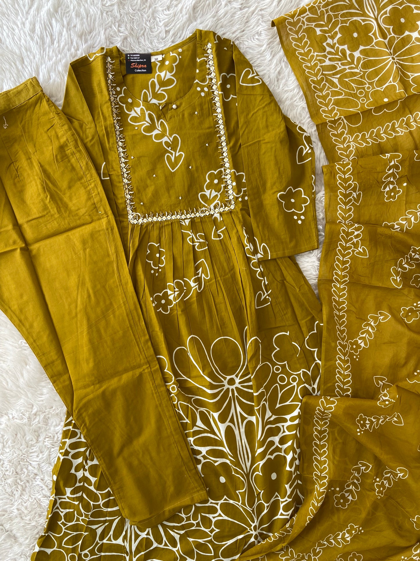 Premium Cotton Kurti Pant Dupatta Set