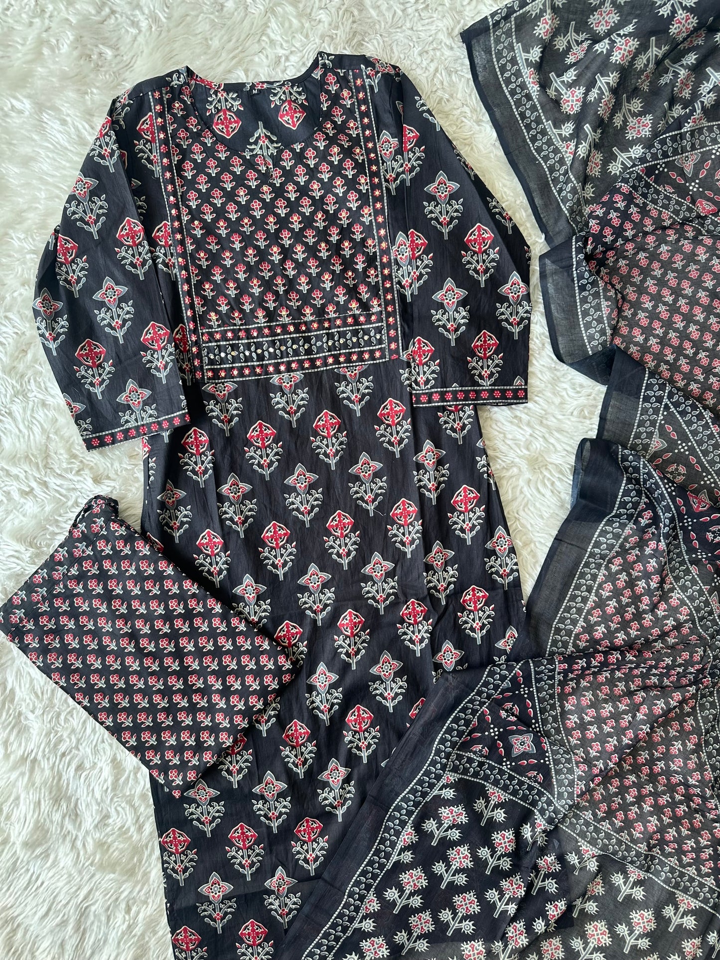 Budget Friendly Kurti Pant Dupatta Set
