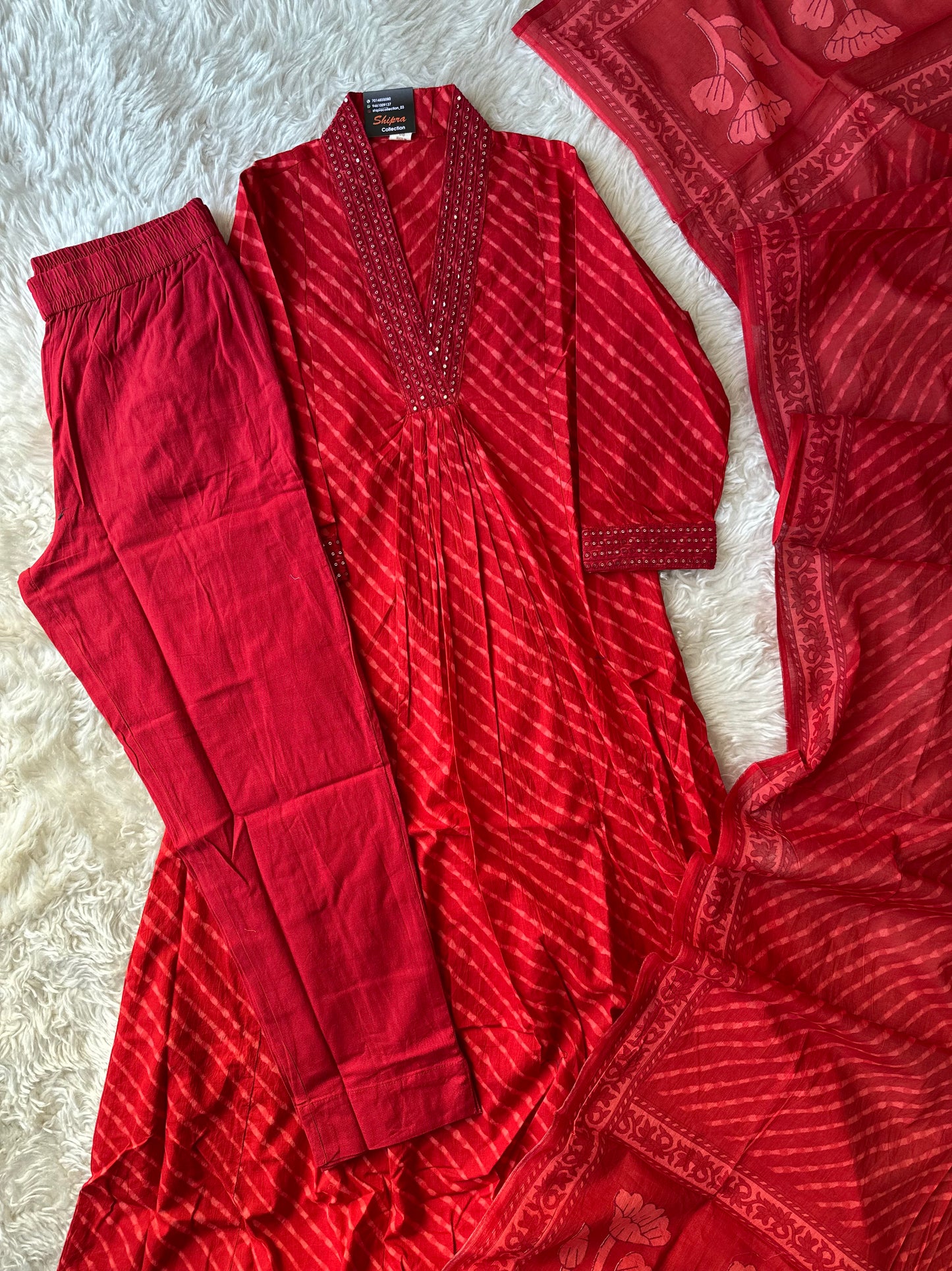 Premium Cotton Lehariya Set