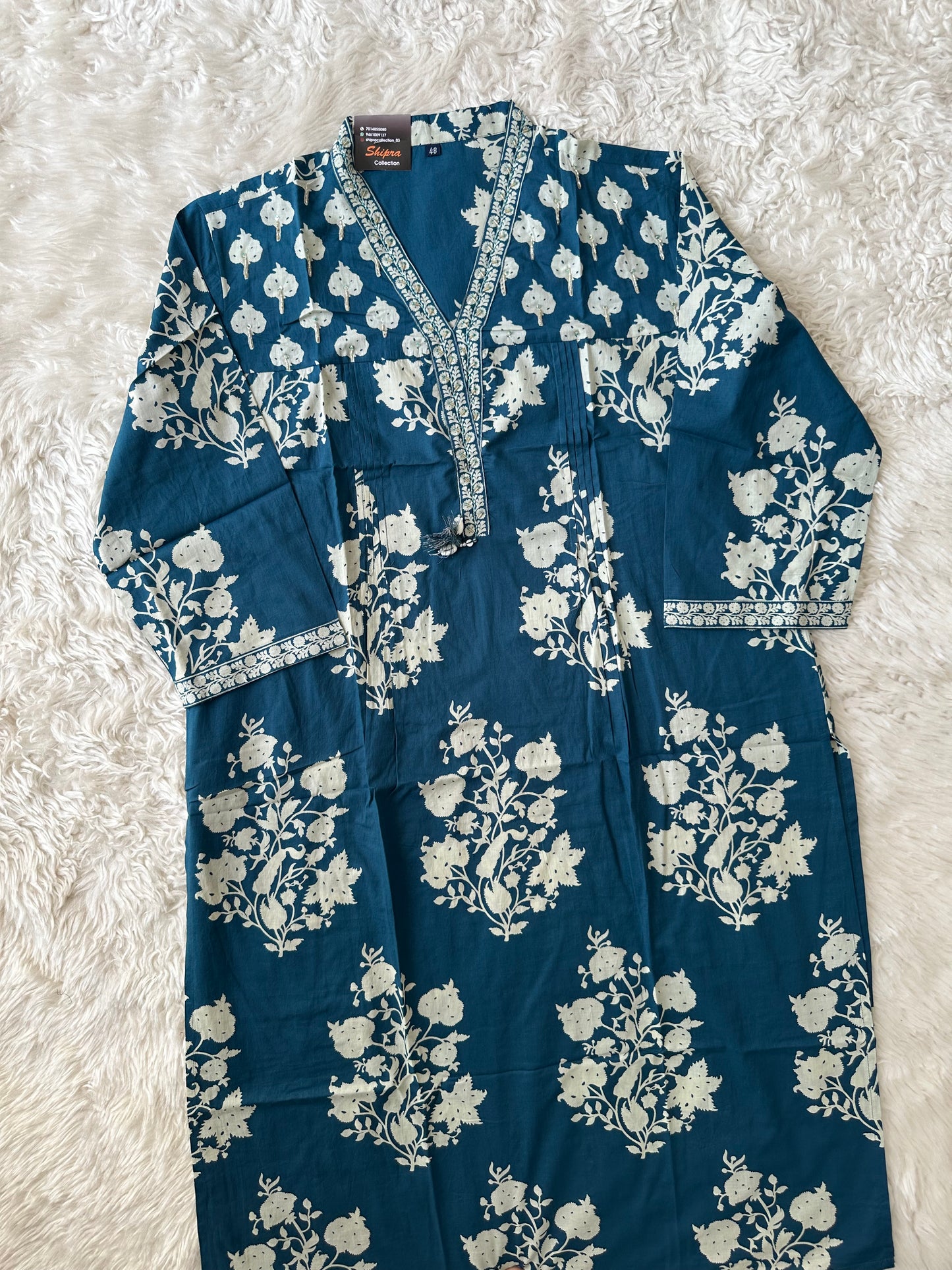 Breathable Cotton Kurti Pant Cotton Dupatta Set