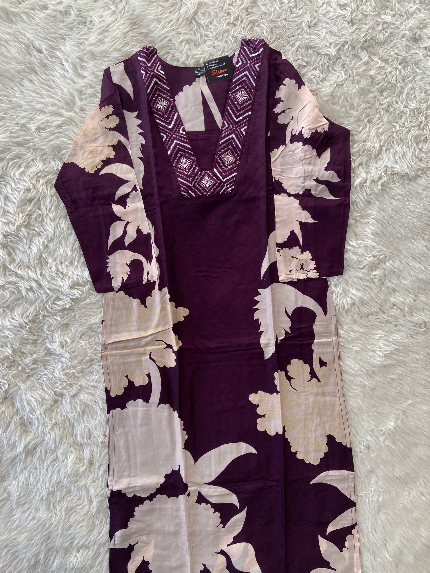 Russian Silk Kurti Pant Dupatta Set