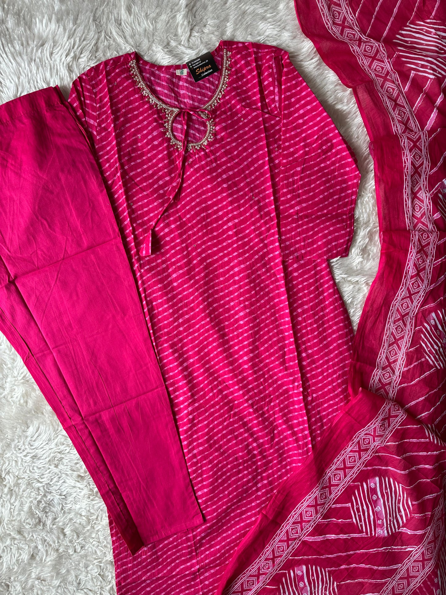 Premium Cotton Kurti Pant Dupatta Set