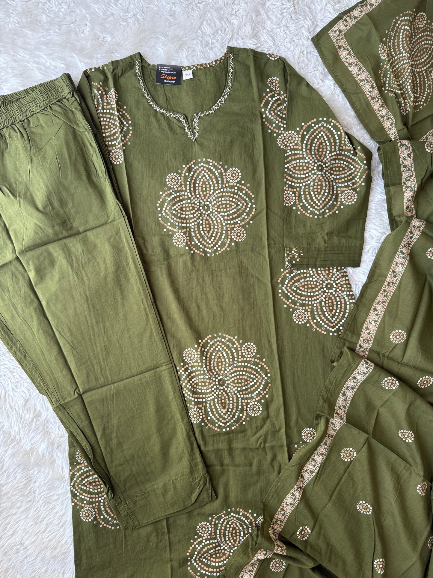 Premium Cotton Kurti Pant Dupatta Set