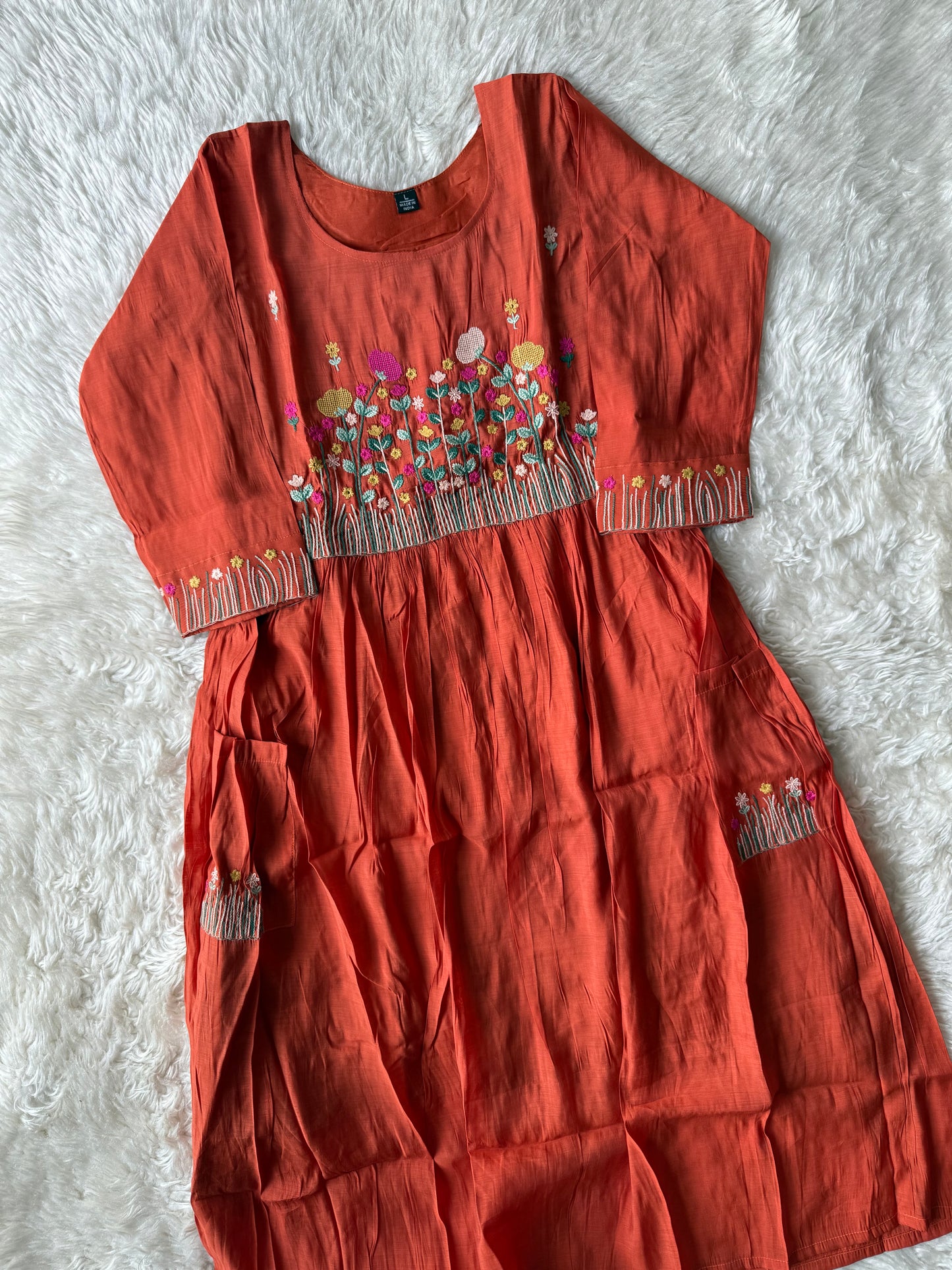 Mul Chanderi Kurti Pant Dupatta Set