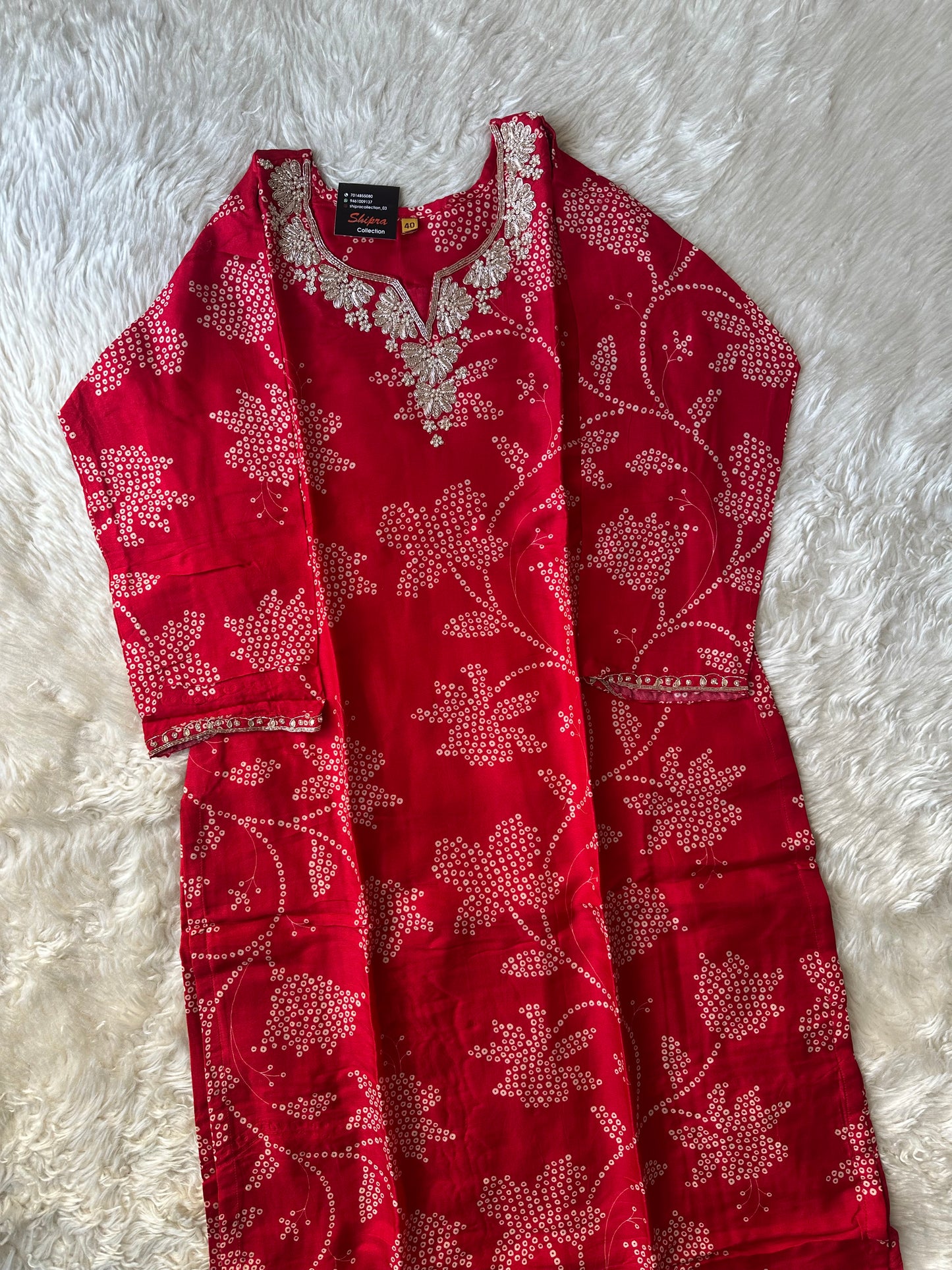 Pure Silk Kurti Pant Organza Dupatta Set