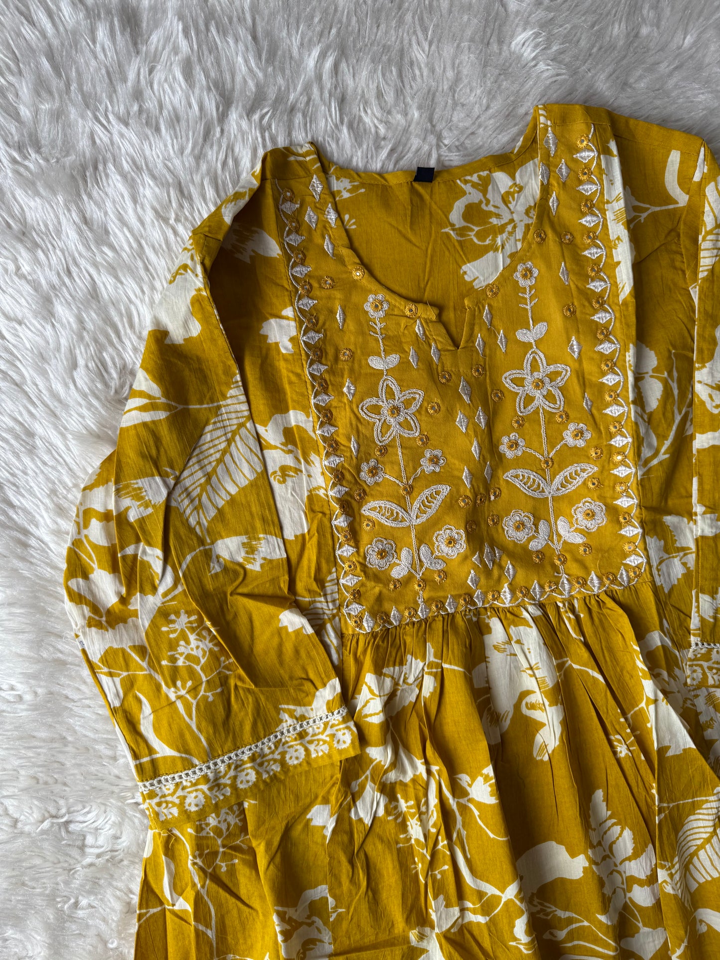 Cotton Flare Kurti Pant Set