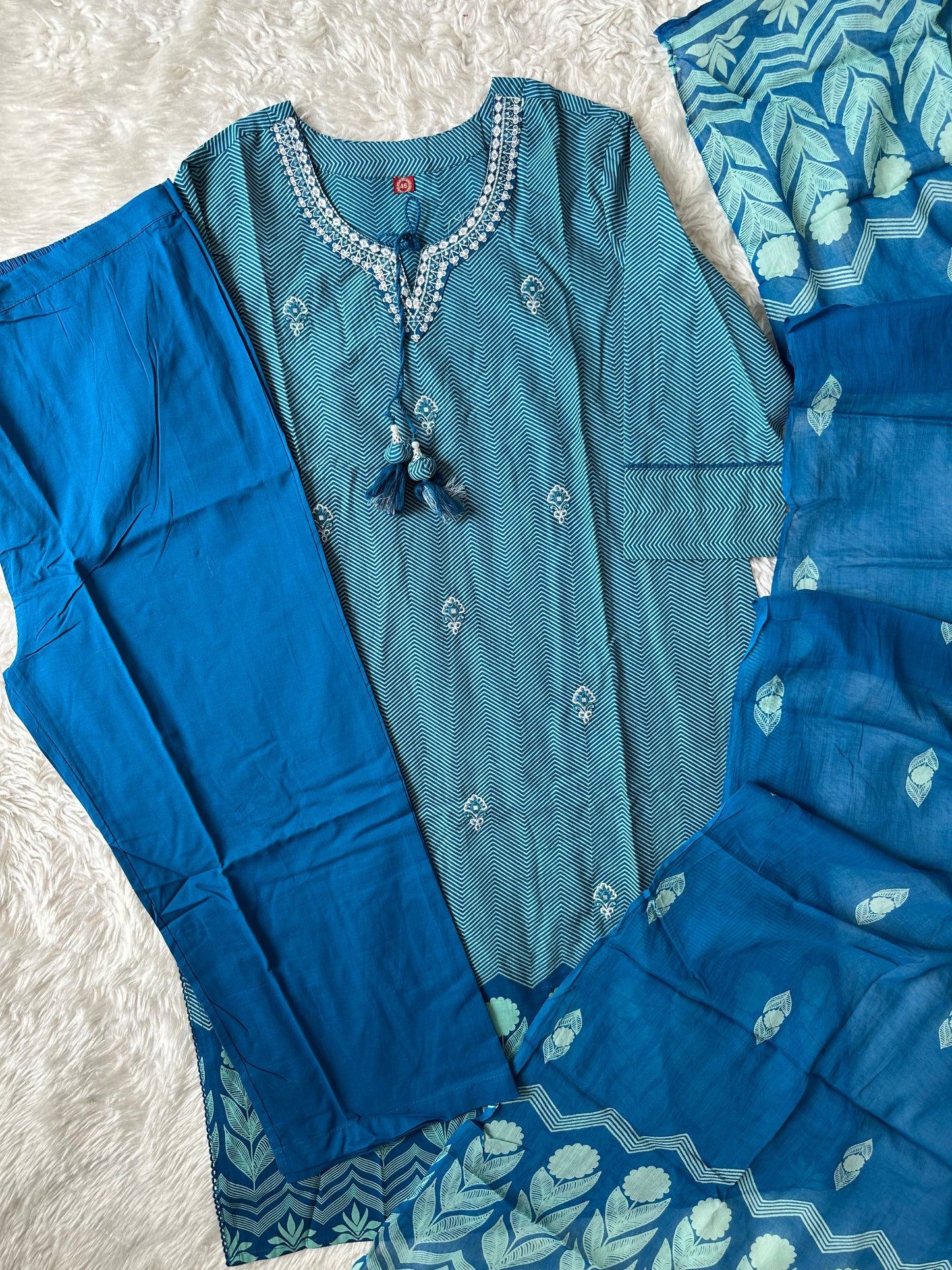 Budget Friendly Kurti Pant Dupatta Set