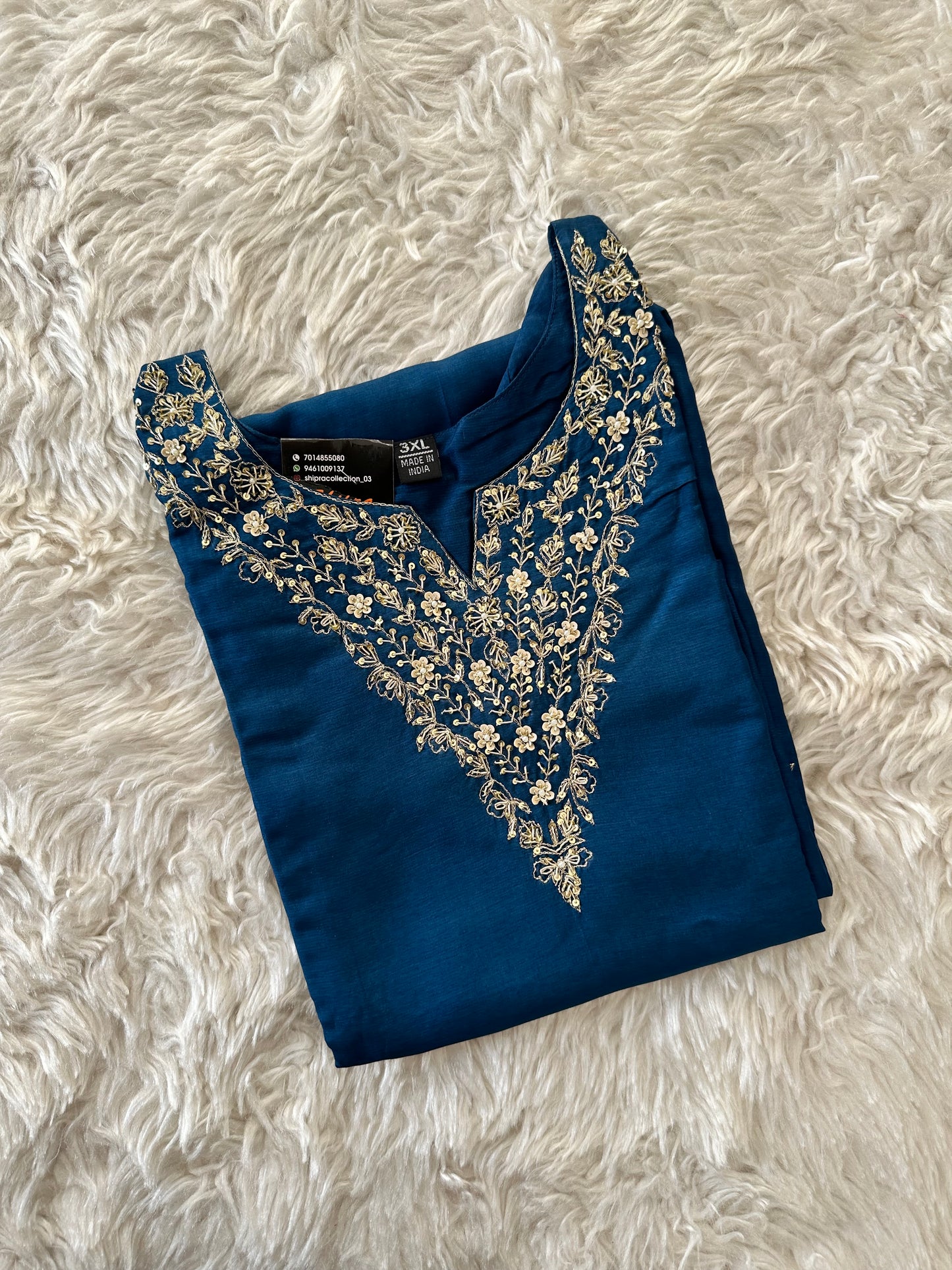 Plus Size Gazi Silk Kurti Pant Dupatta Set