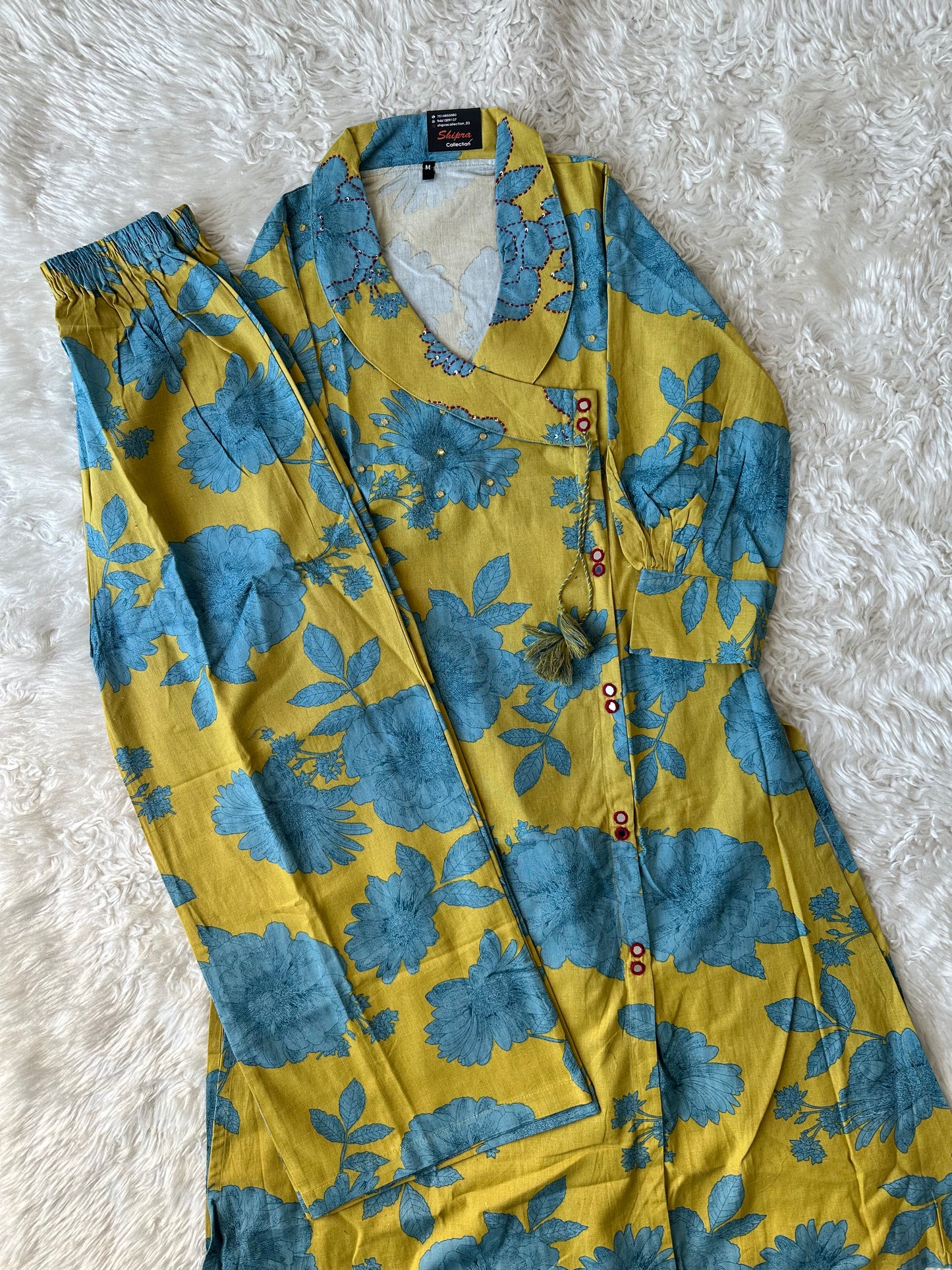 Khadi Cotton Kurti Plazo Set