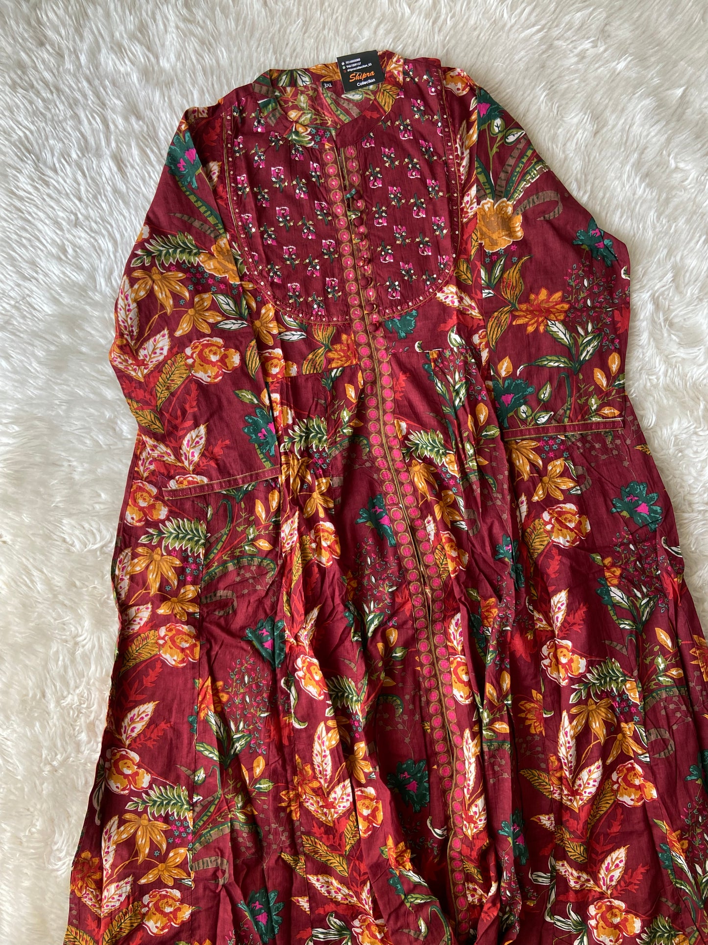 Premium Cotton FLARE Kurti Pant Dupatta Set