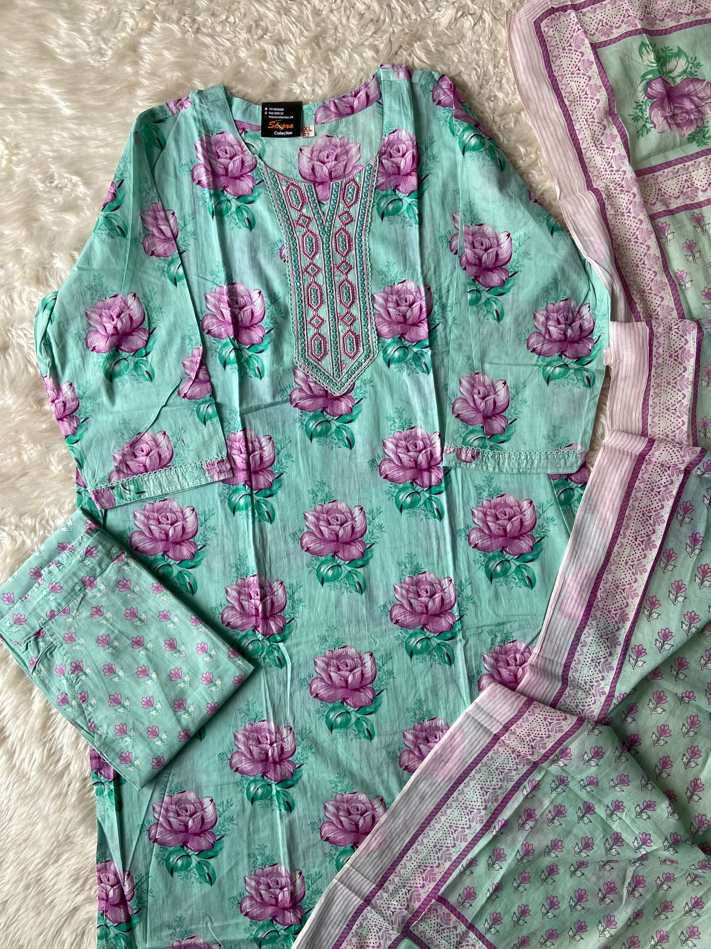 Premium Cotton Kurti Pant Dupatta Set