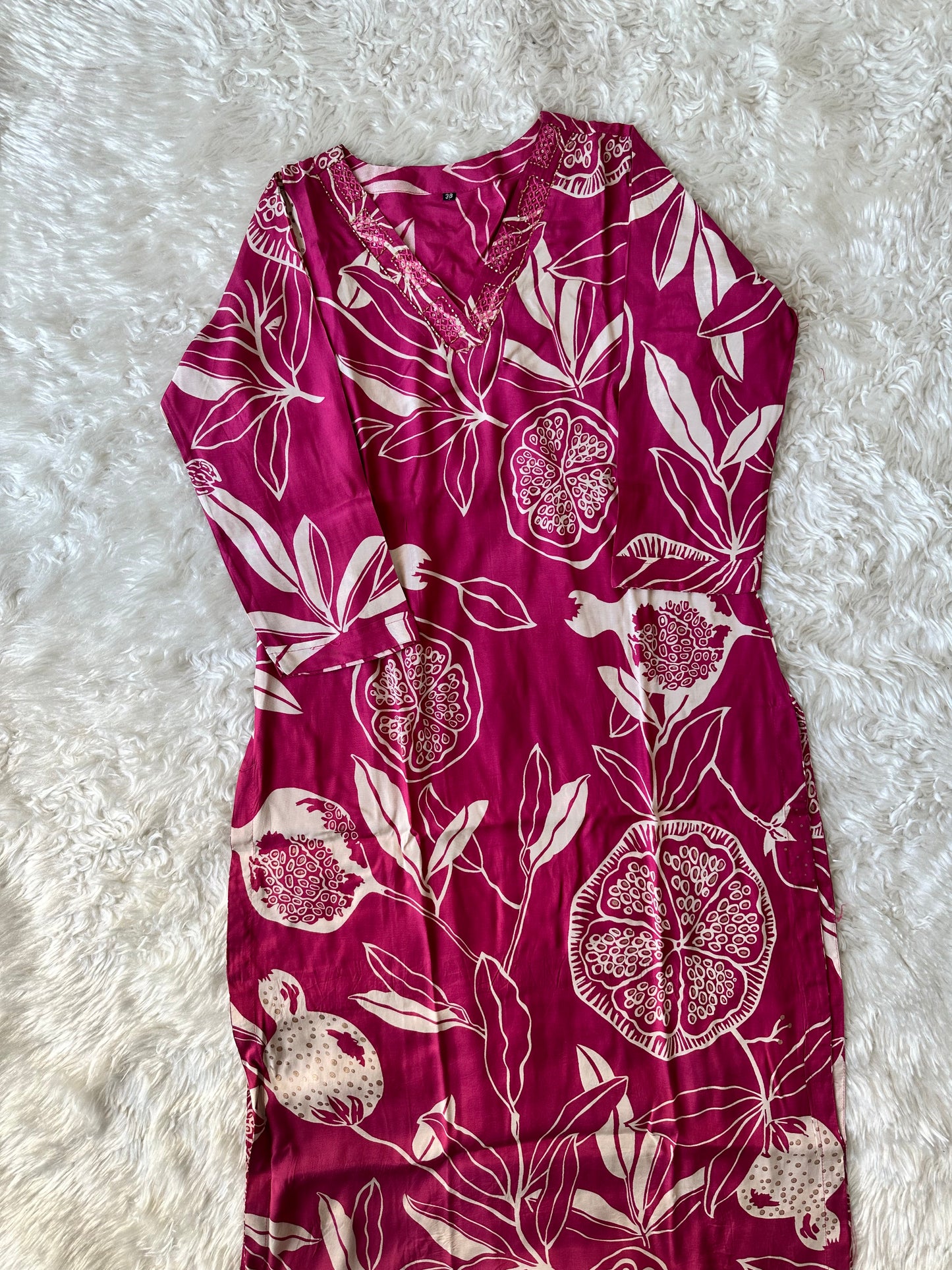Crepe Silk Kurti Pant Set